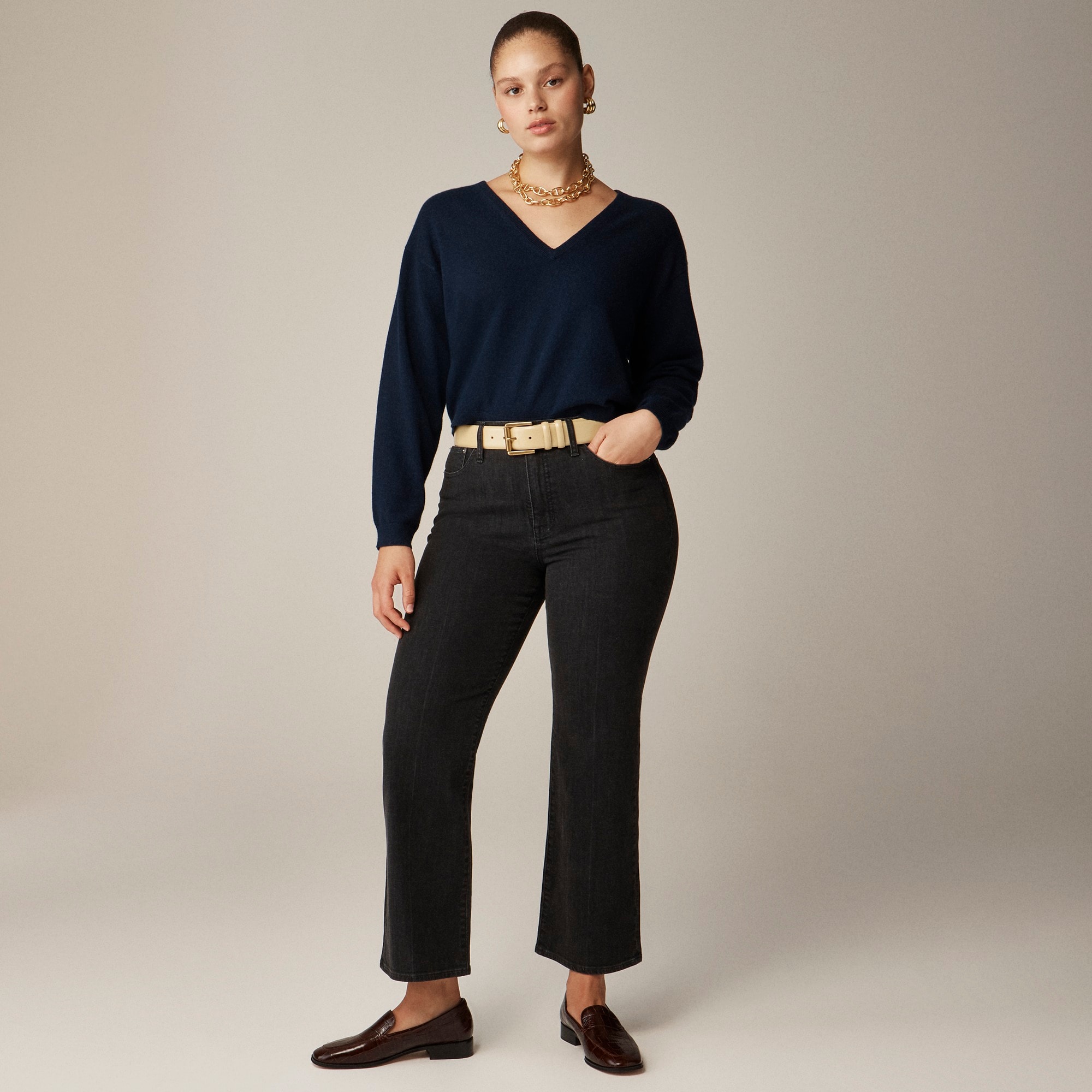 womens High-rise cropped kickout jean in 1996 semi-stretch