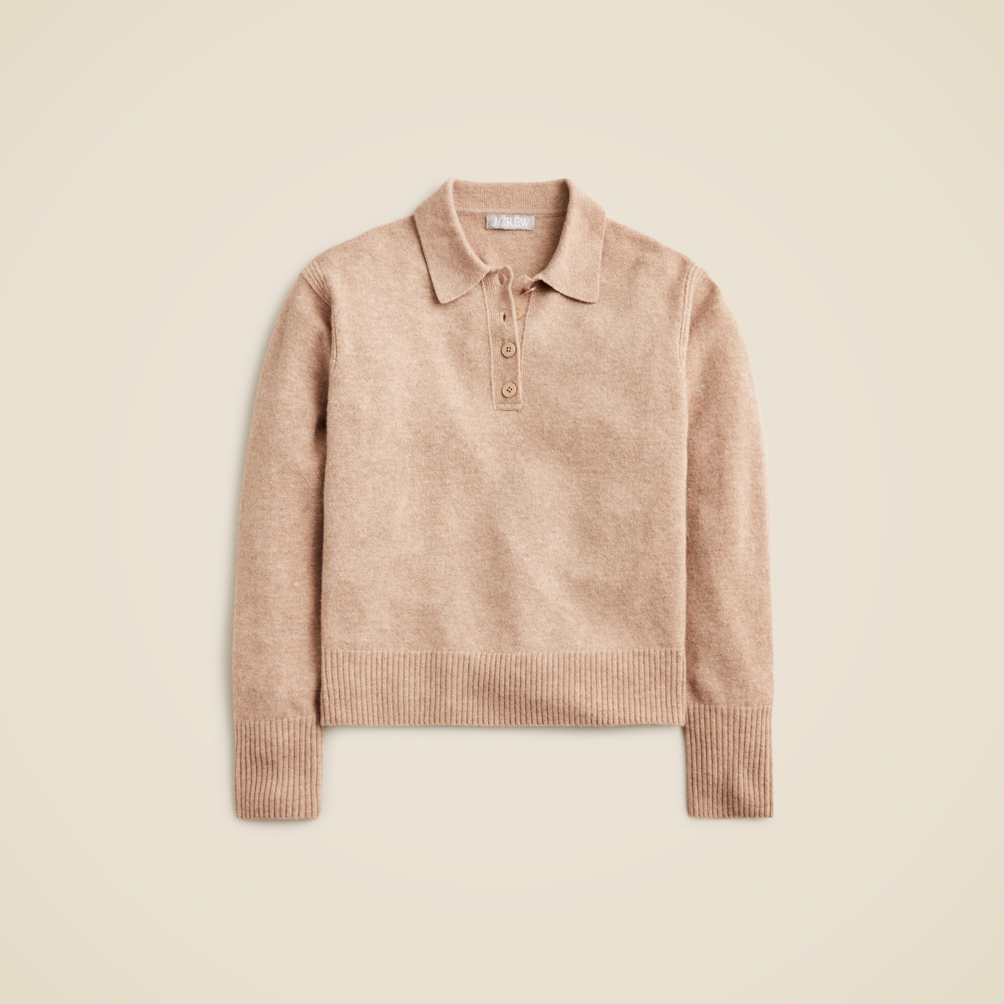  Long-sleeve sweater-polo in Supersoft yarn