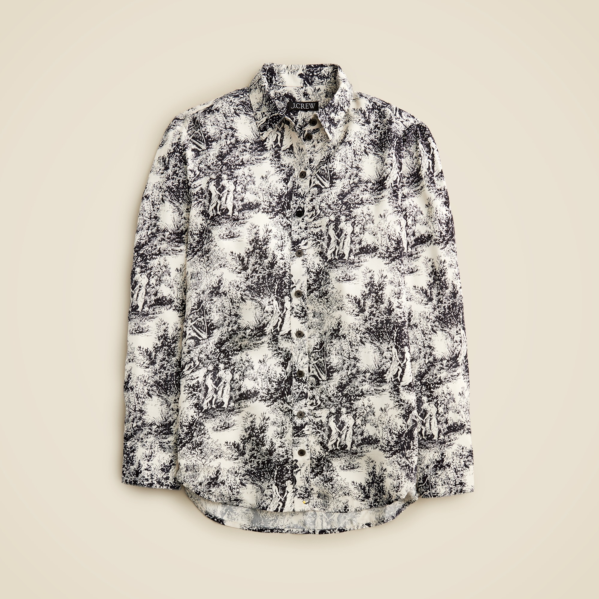  Drapey toile-print shirt