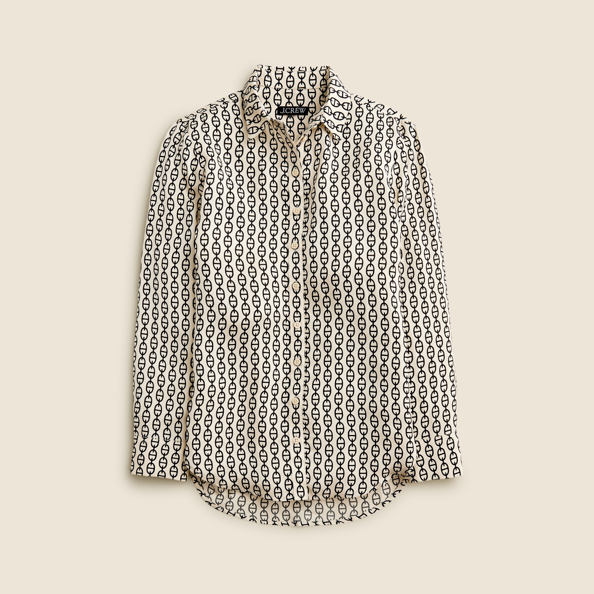  Drapey button-up shirt in vintage links print