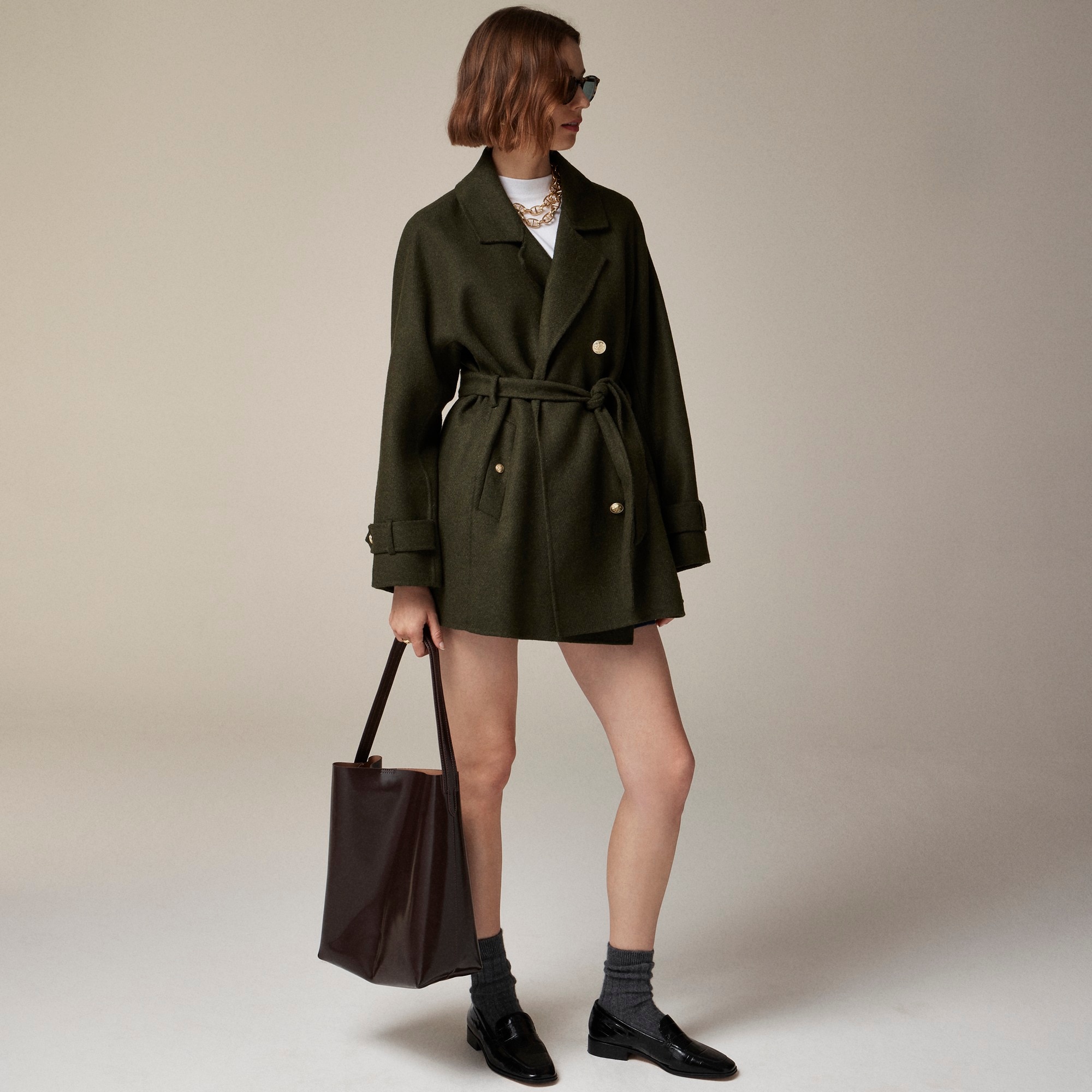 womens Trench coat in double-faced wool