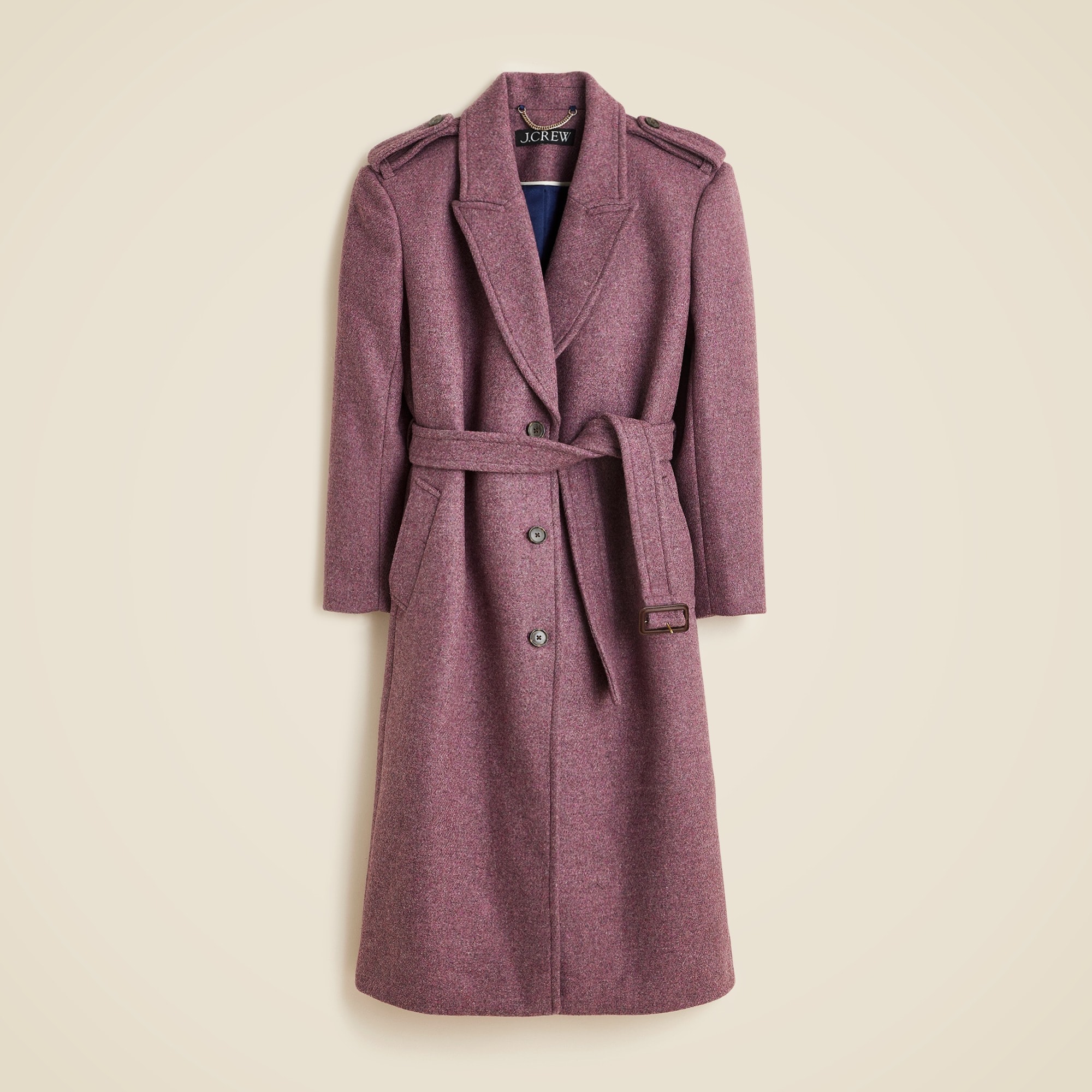 womens Wrap trench coat in Italian double-faced wool blend