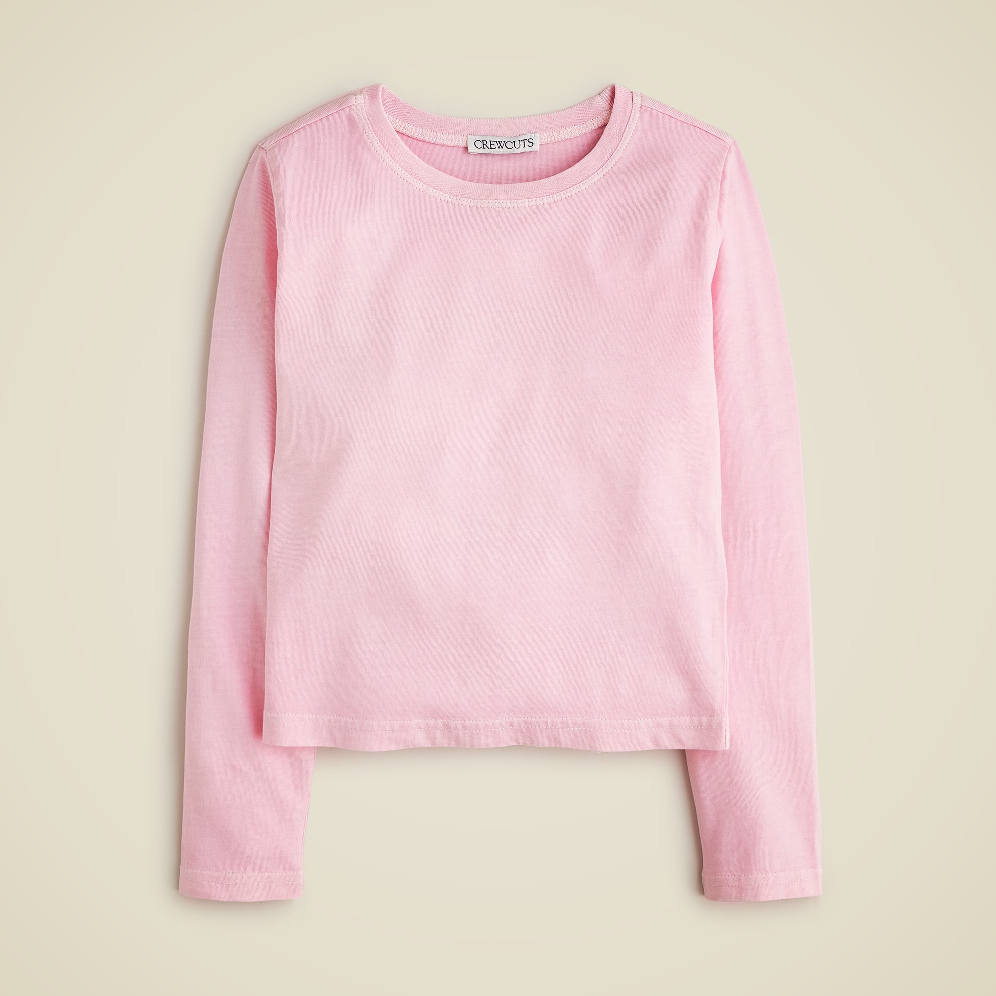 girls Girls' long-sleeve garment-dyed T-shirt in broken-in-jersey