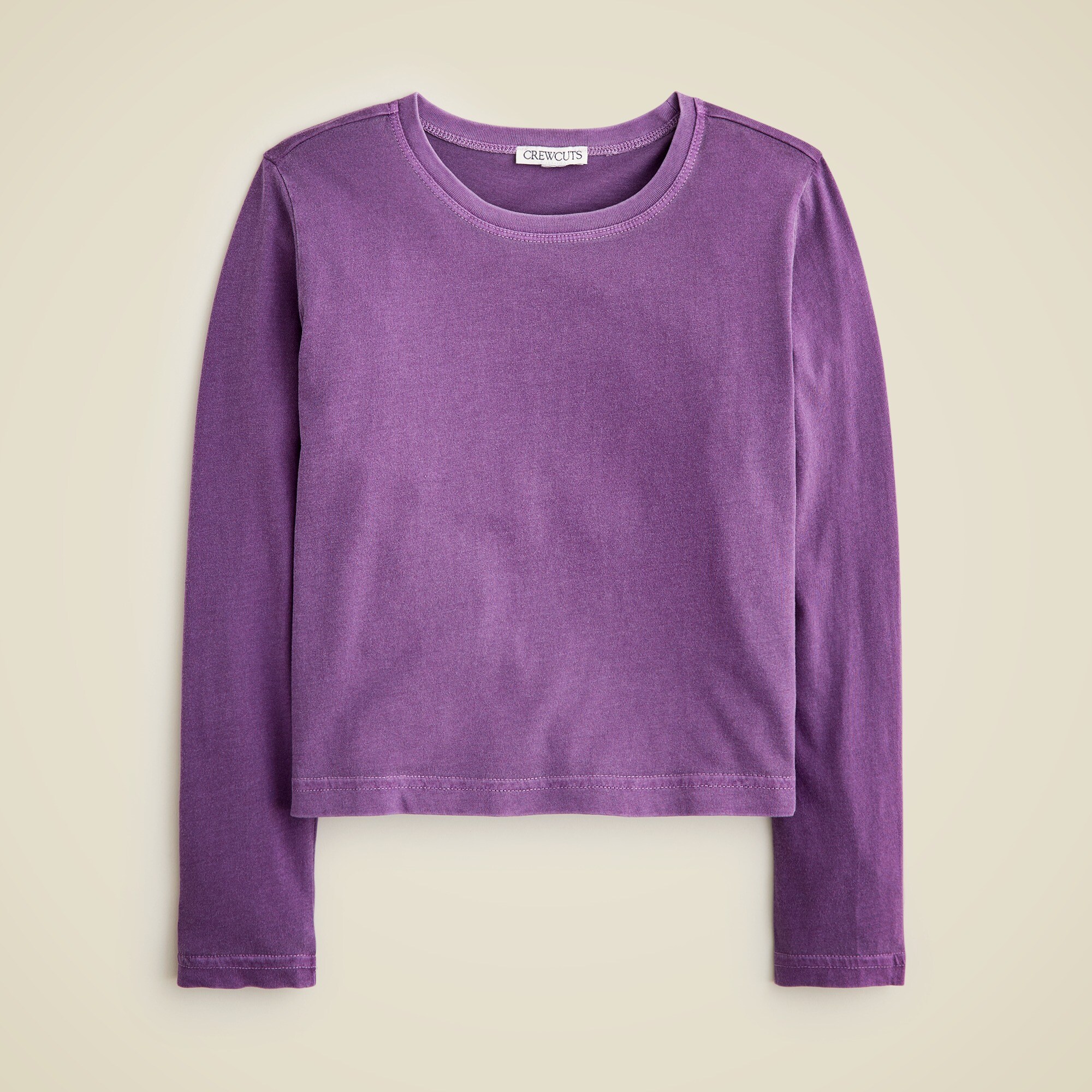 girls Girls' long-sleeve garment-dyed T-shirt in broken-in-jersey