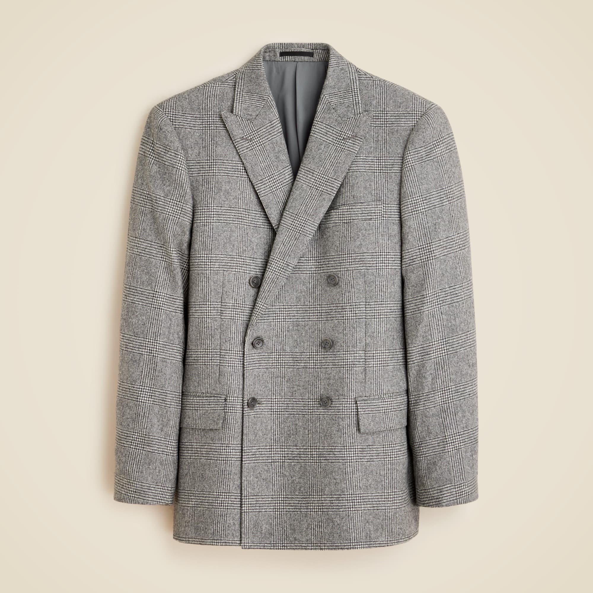 mens Kenmare Relaxed-fit double-breasted suit jacket in Scottish lambswool flannel