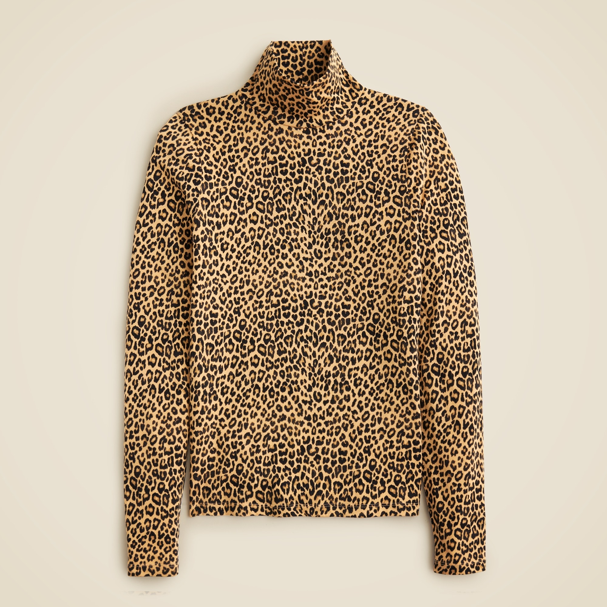 womens Tissue crepe turtleneck in leopard print