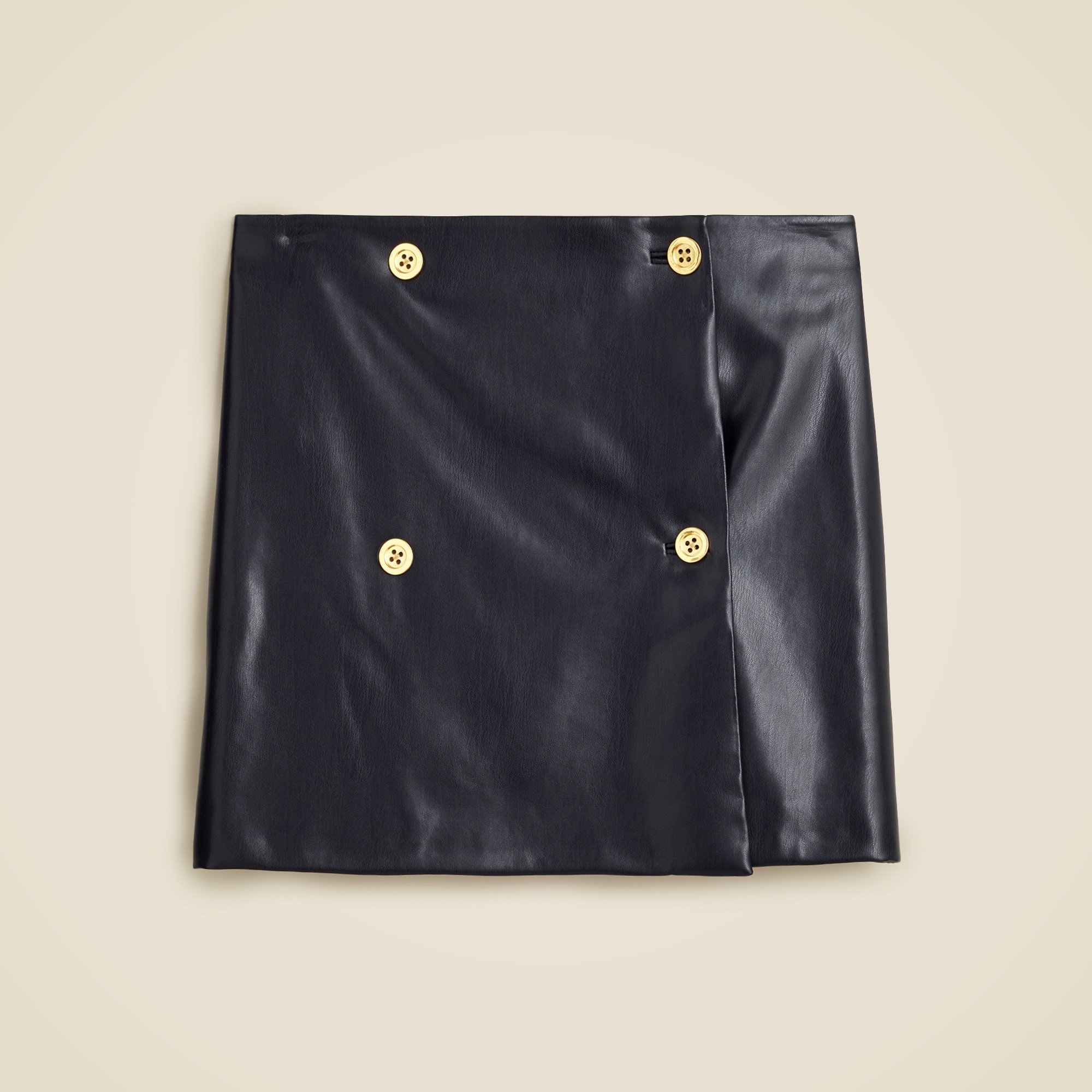 womens Mini wrap skirt in faux patent leather