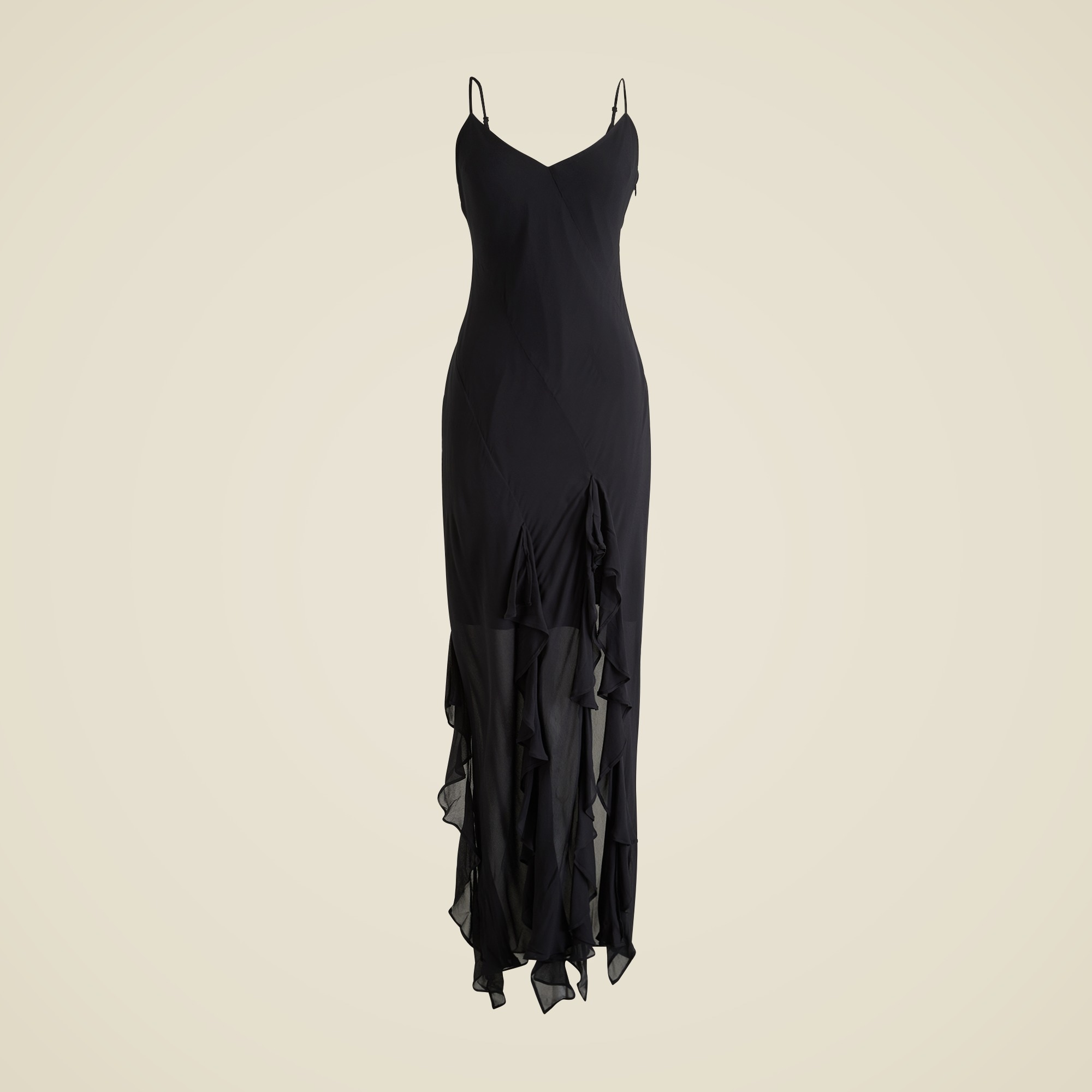 womens Ruffle slip dress in chiffon