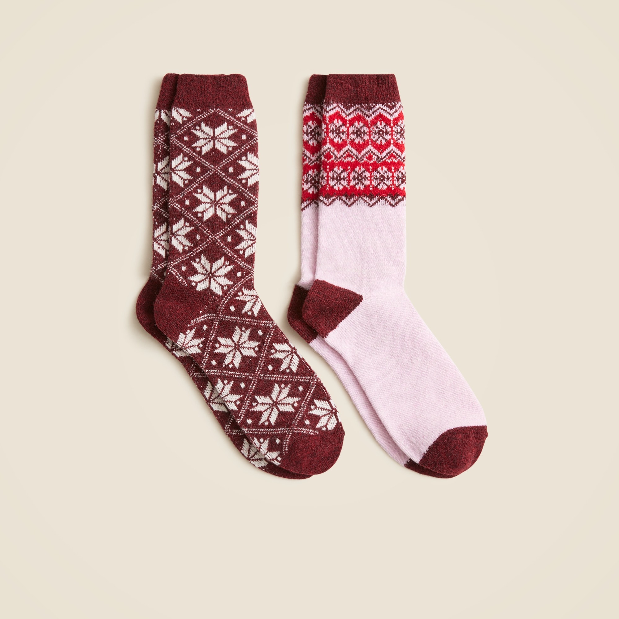 womens Fair Isle trouser socks two-pack