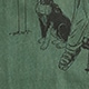 Vintage-wash cotton graphic T-shirt GREEN SKI DOG