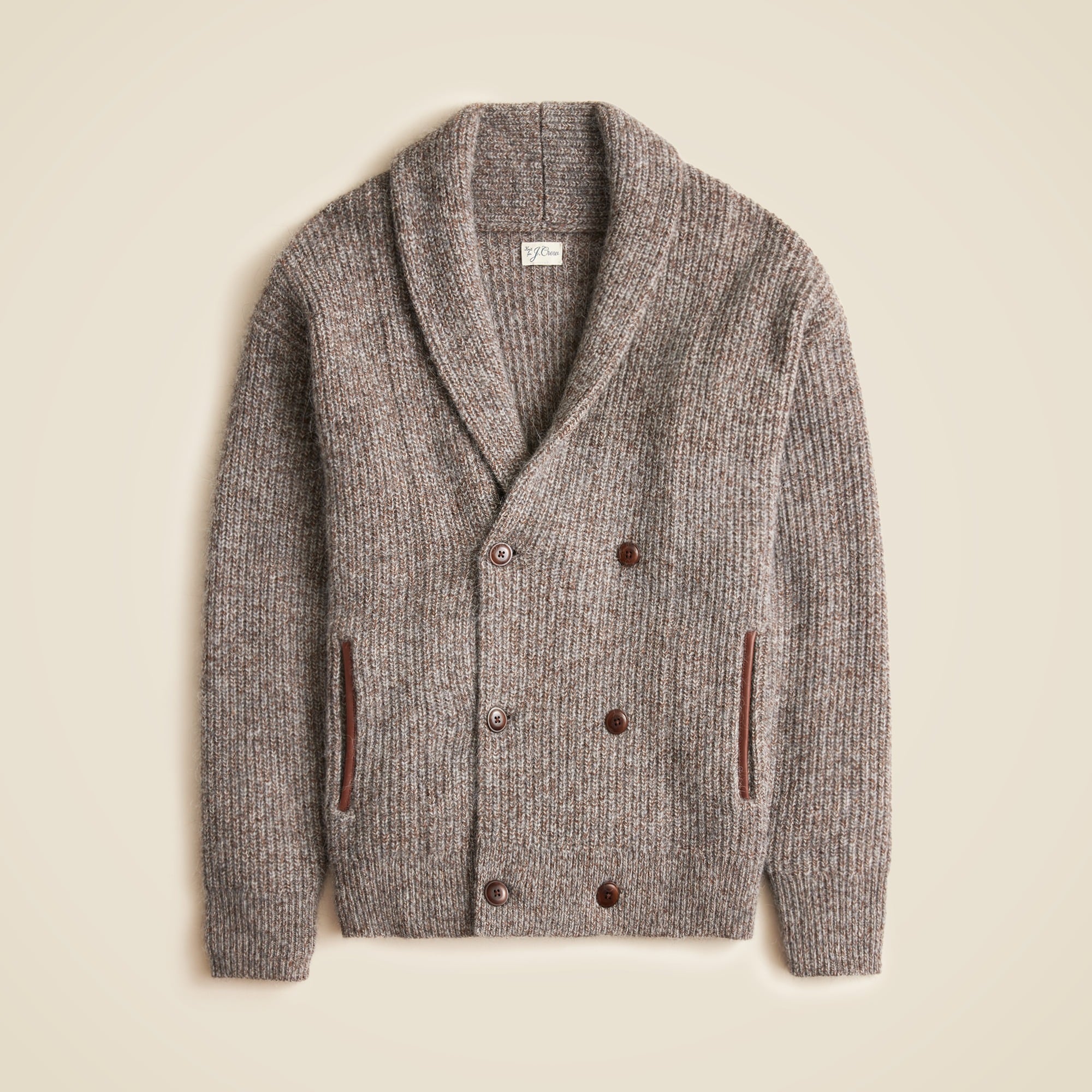 mens Double-breasted shawl-collar cardigan sweater in wool blend