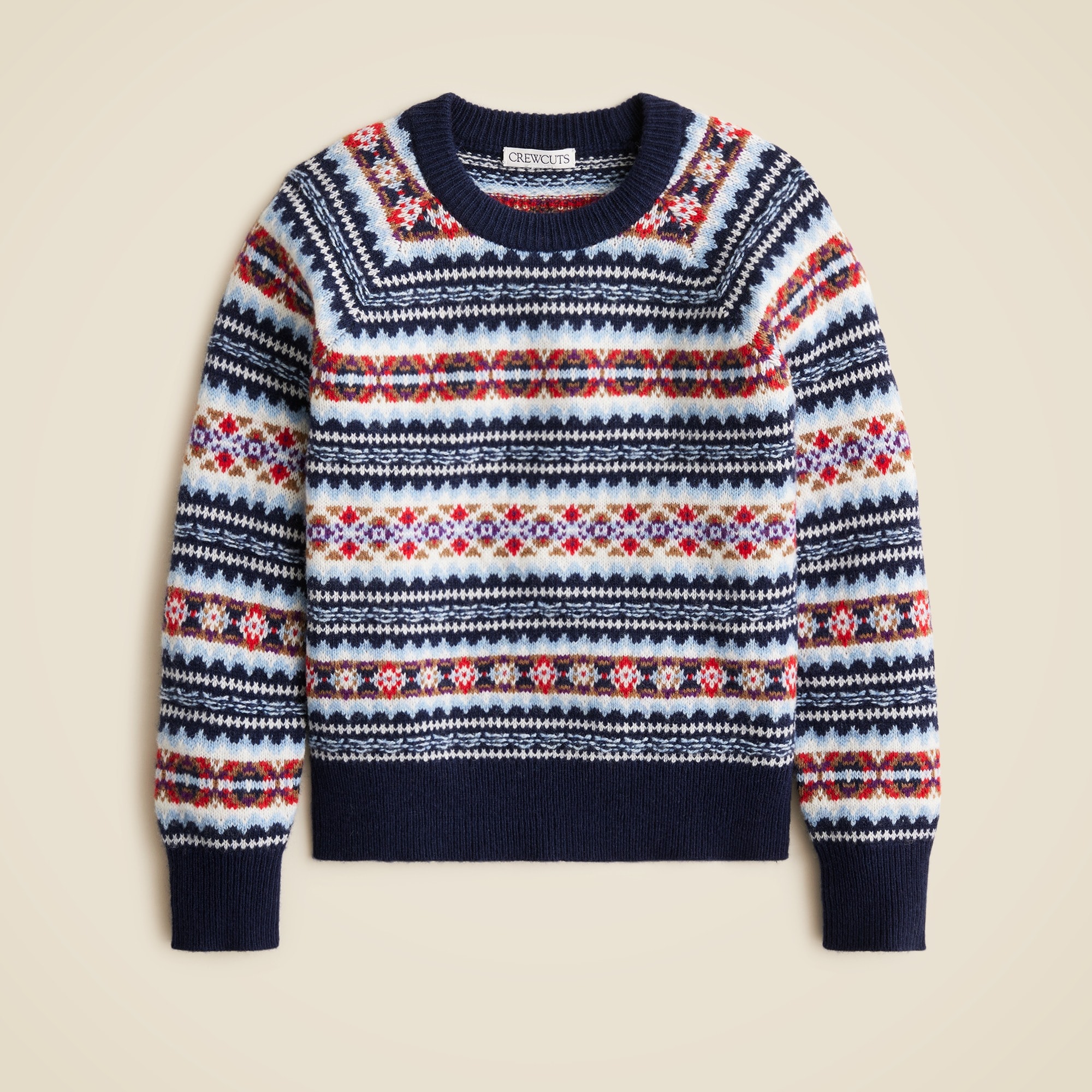 boys Kids' multicolor Fair Isle crewneck sweater