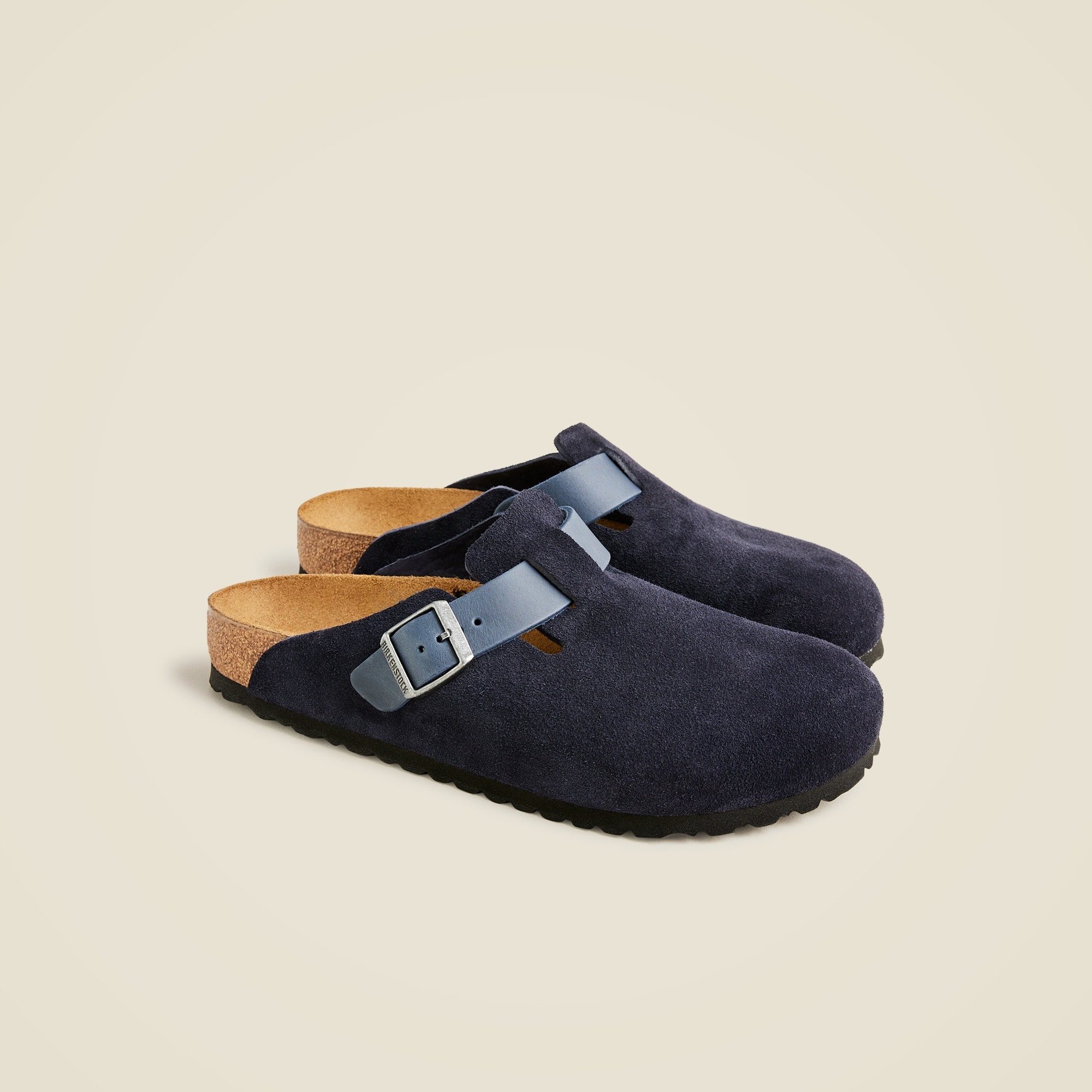 mens Birkenstock&reg; Boston suede clogs with leather strap