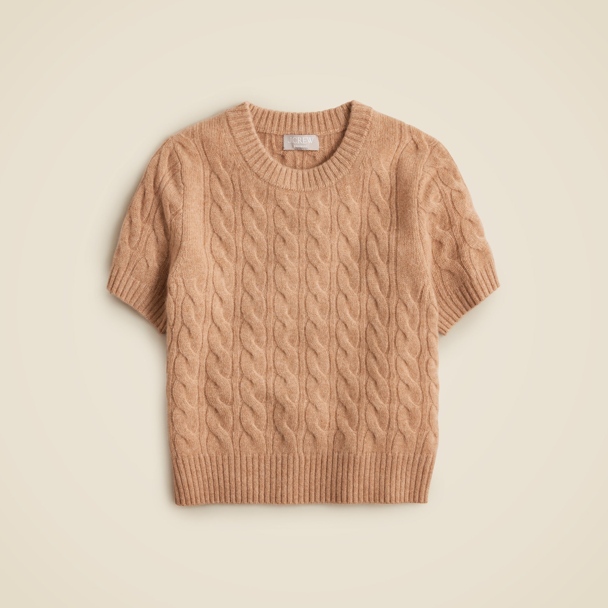 womens Cashmere cable-knit T-shirt