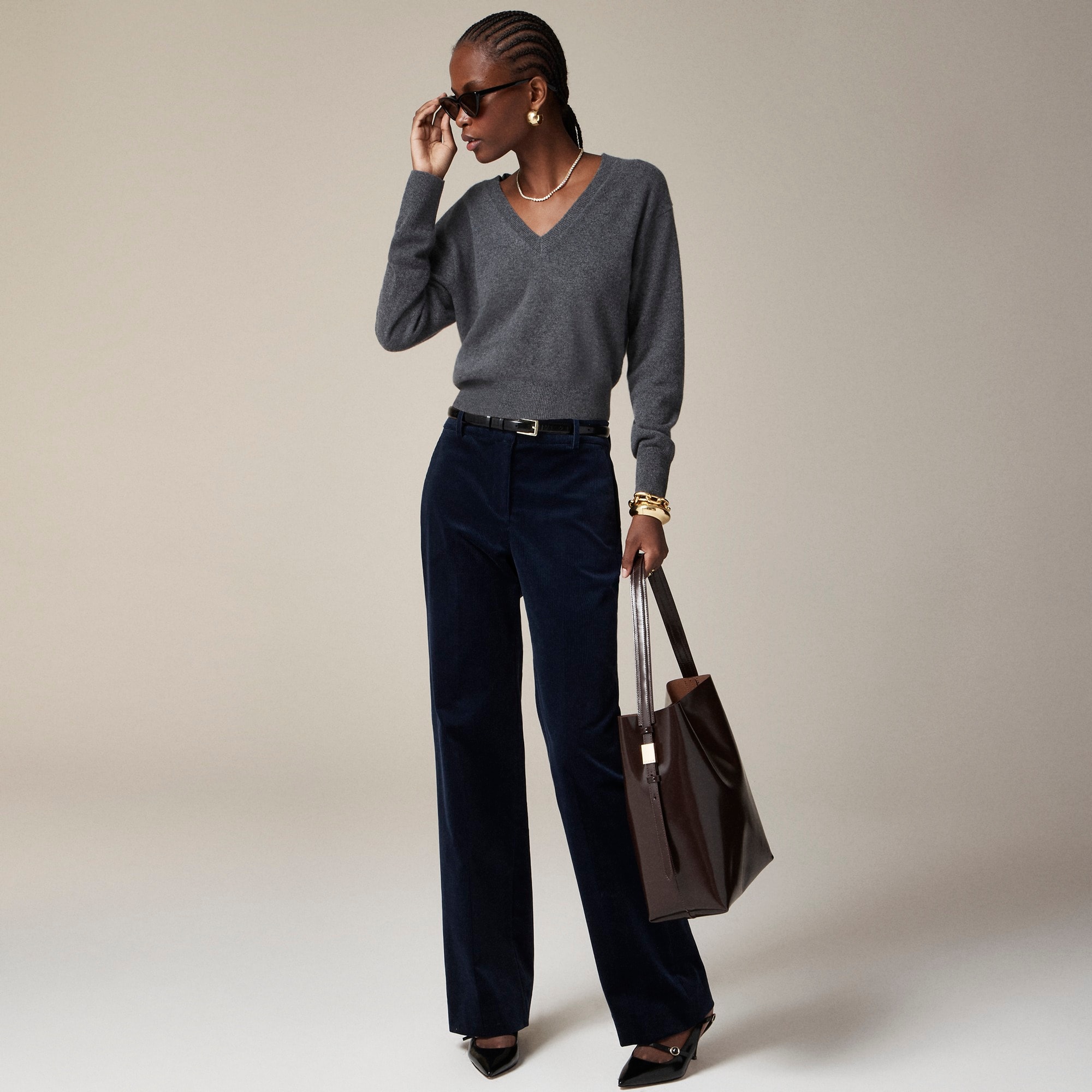 womens Petite Natalia pant in stretch corduroy