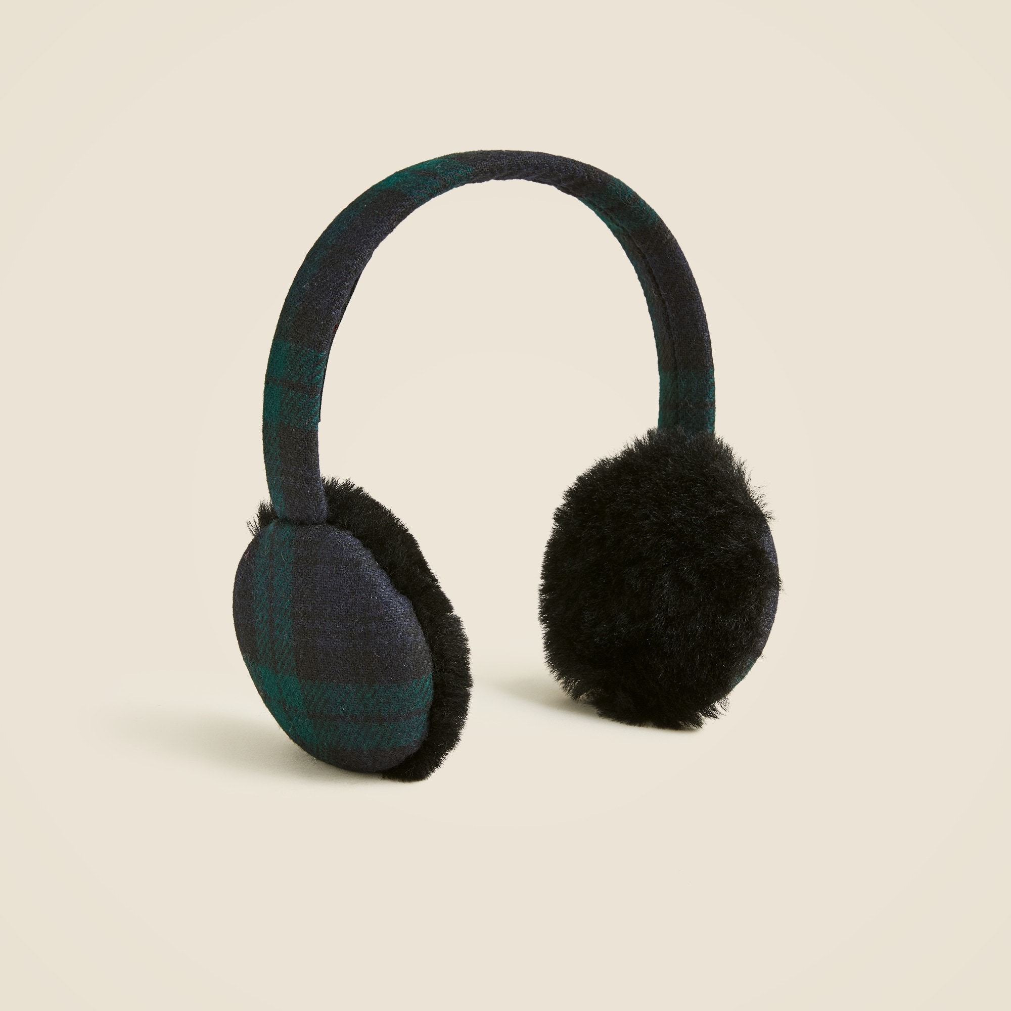 mens Wool tartan earmuffs