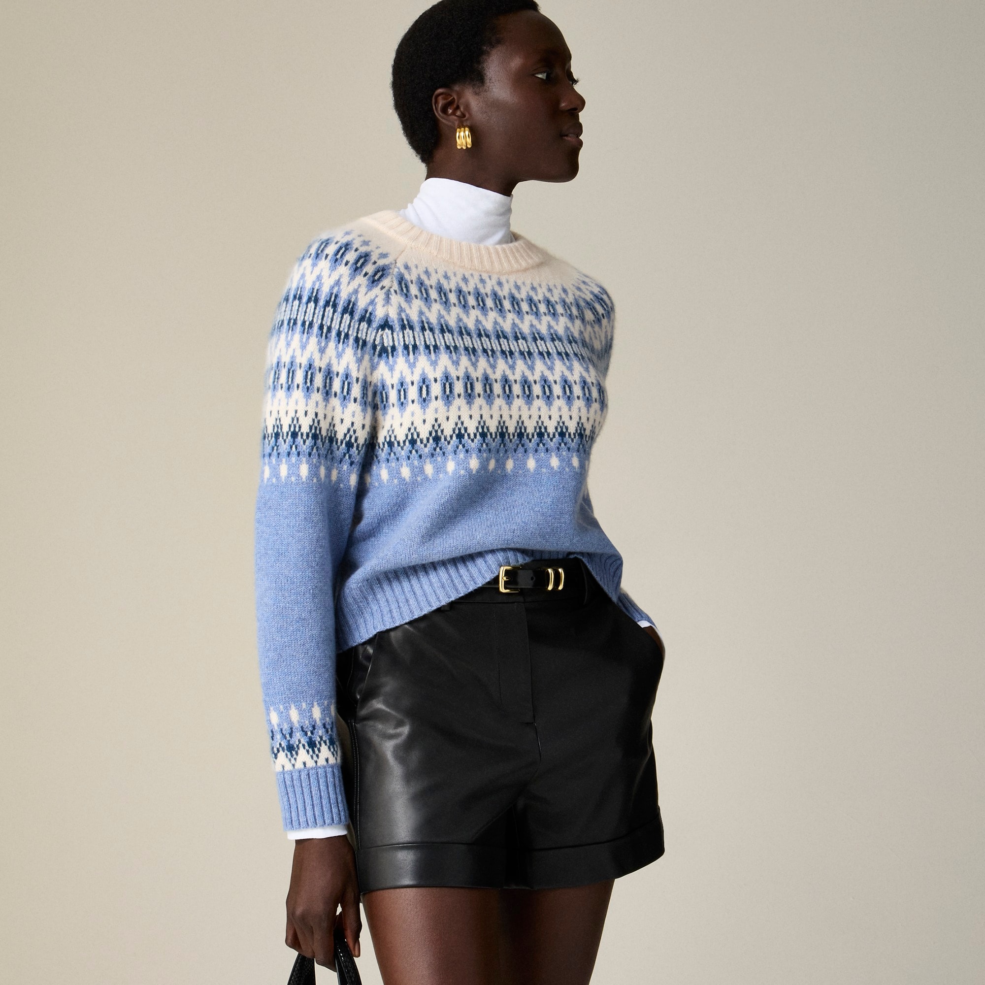  Cashmere diamond Fair Isle sweater