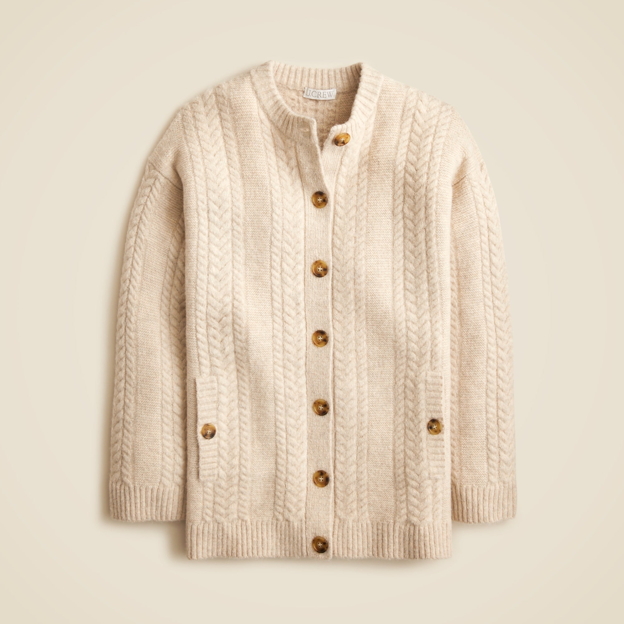  Relaxed cable-knit cardigan sweater