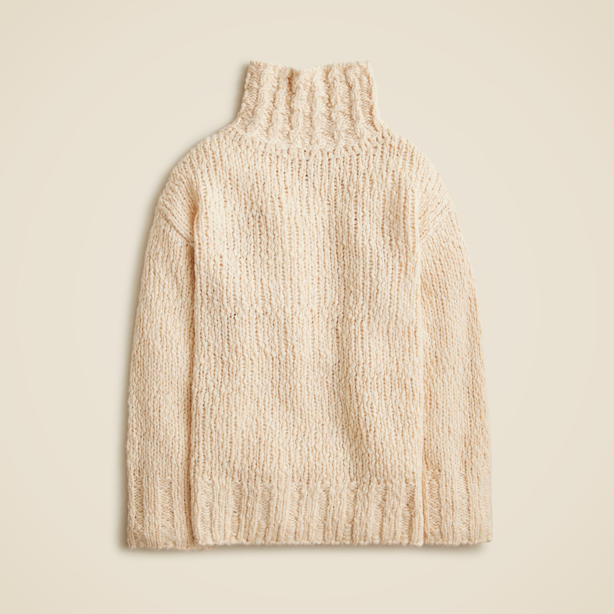 womens Oversized turtleneck sweater in textured yarn