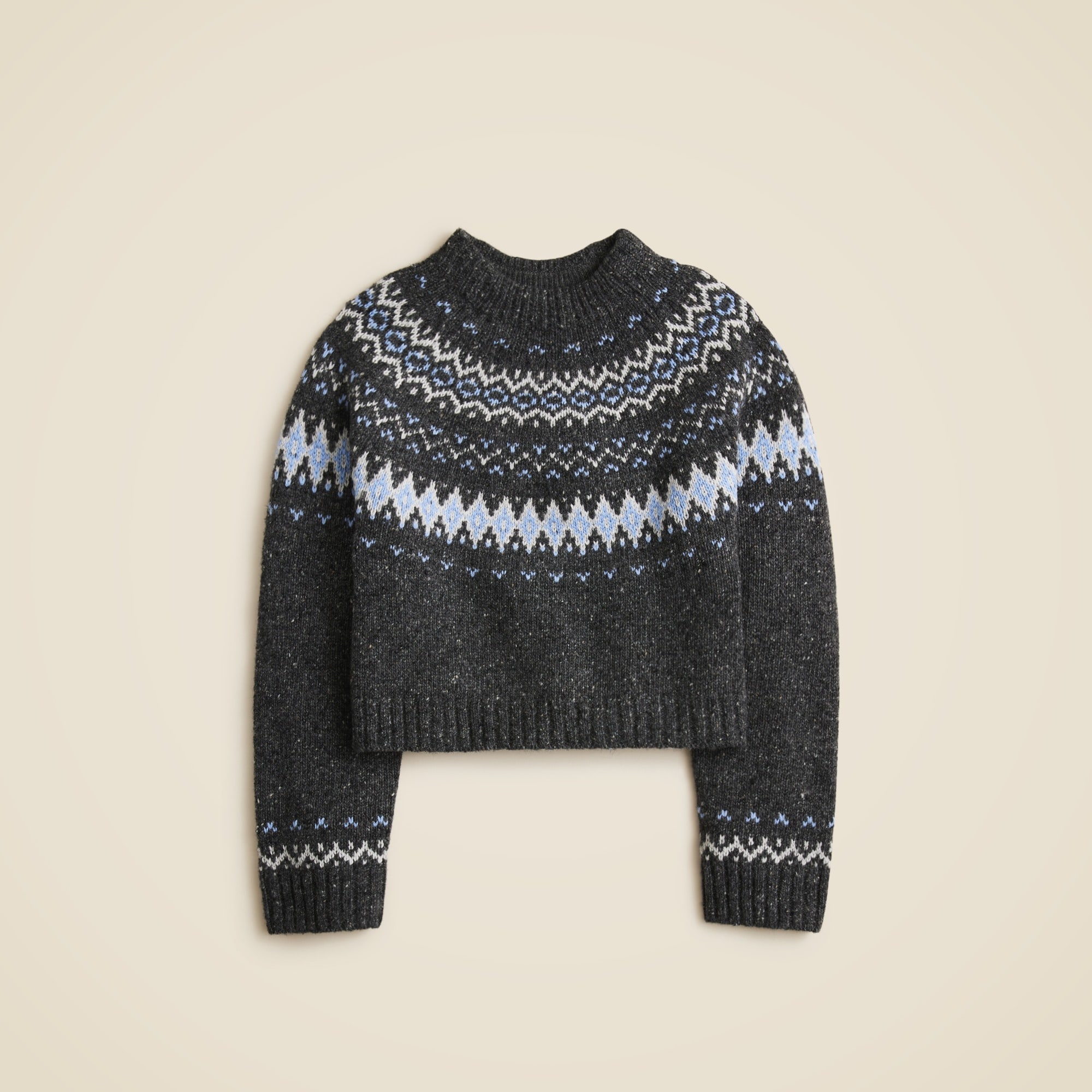 womens Fair Isle wide-mockneck sweater