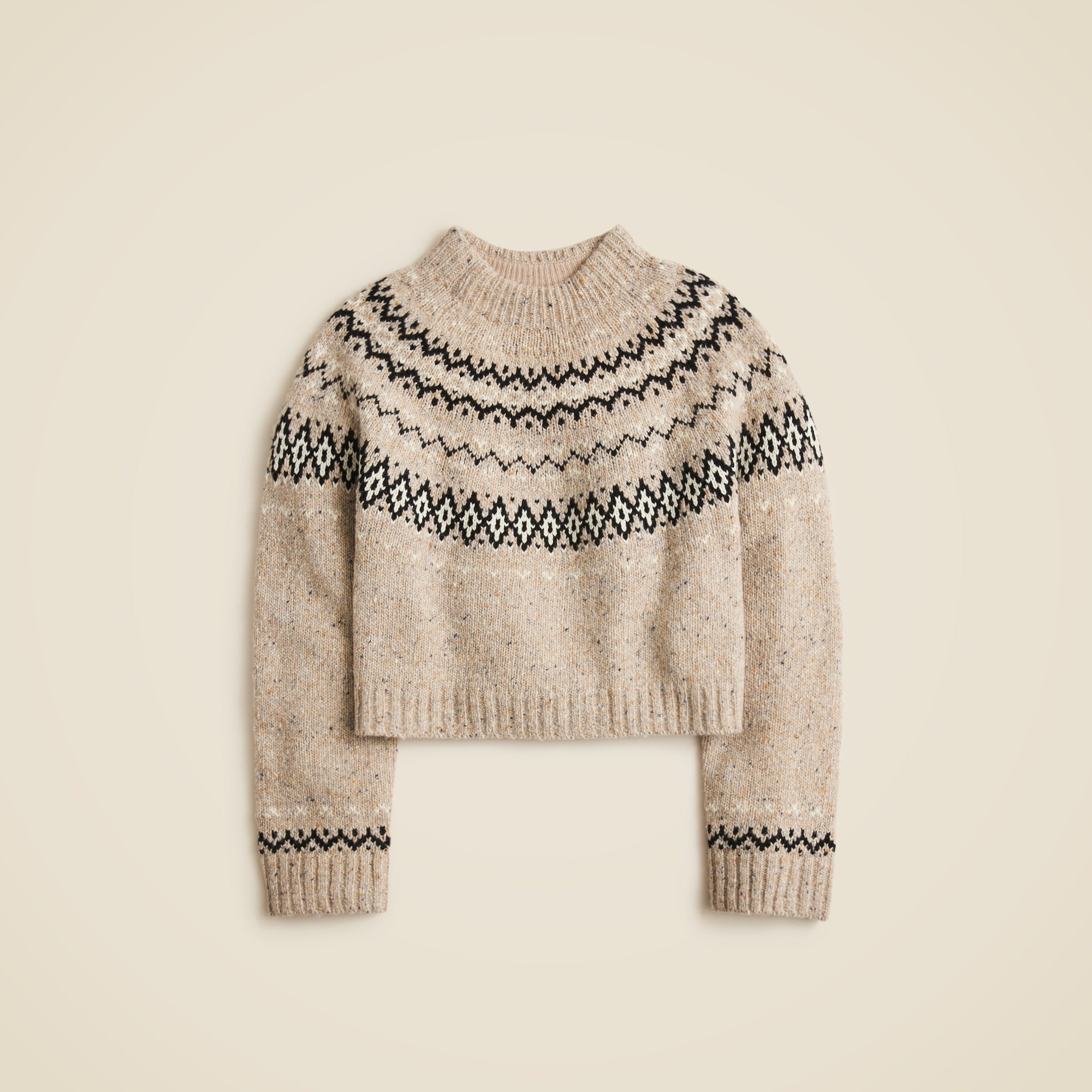 womens Fair Isle wide-mockneck sweater