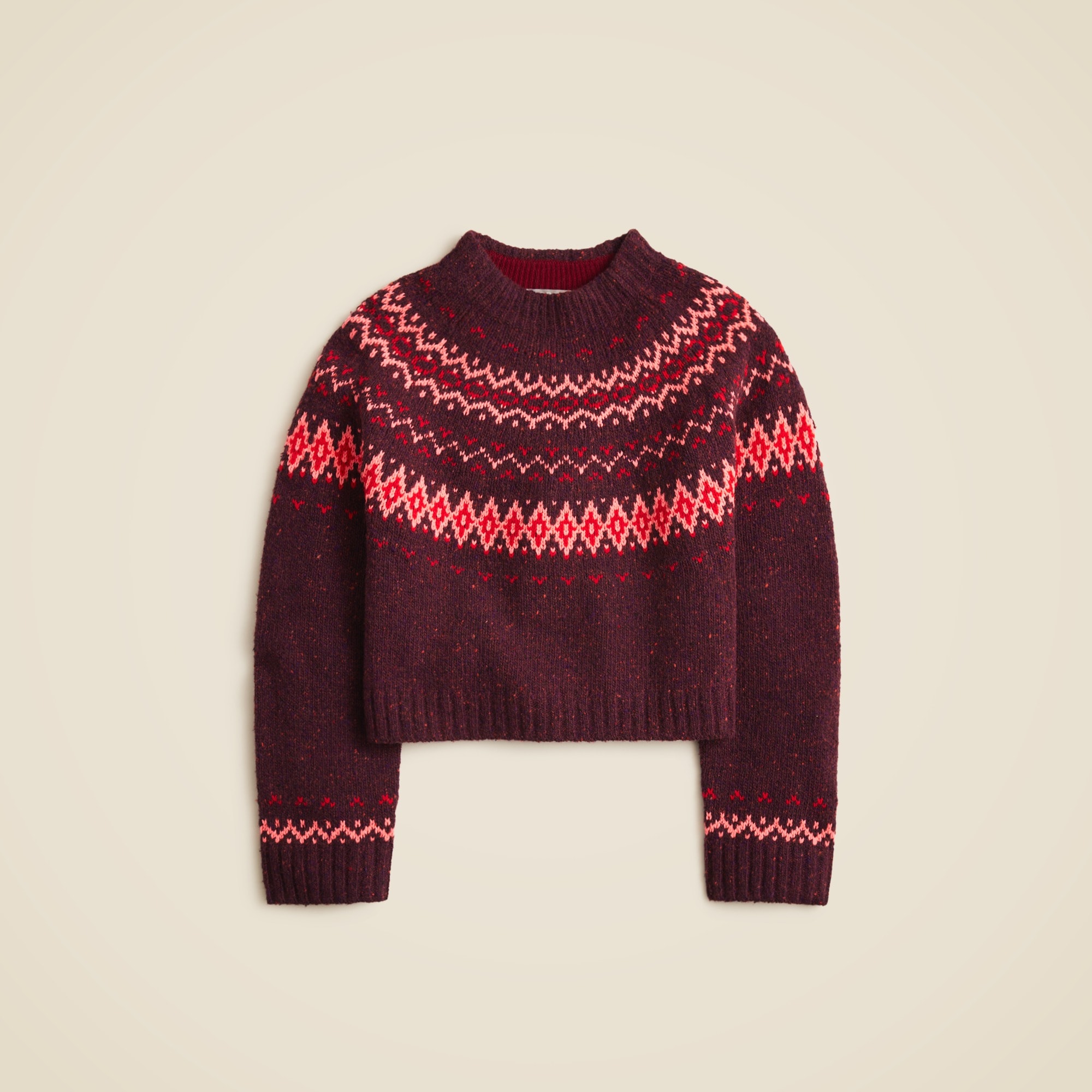 womens Fair Isle wide-mockneck sweater