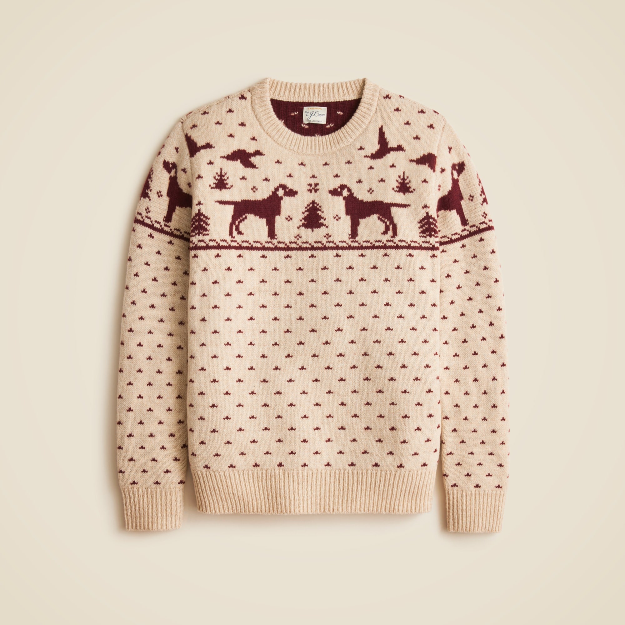 mens Fair Isle lambswool crewneck sweater