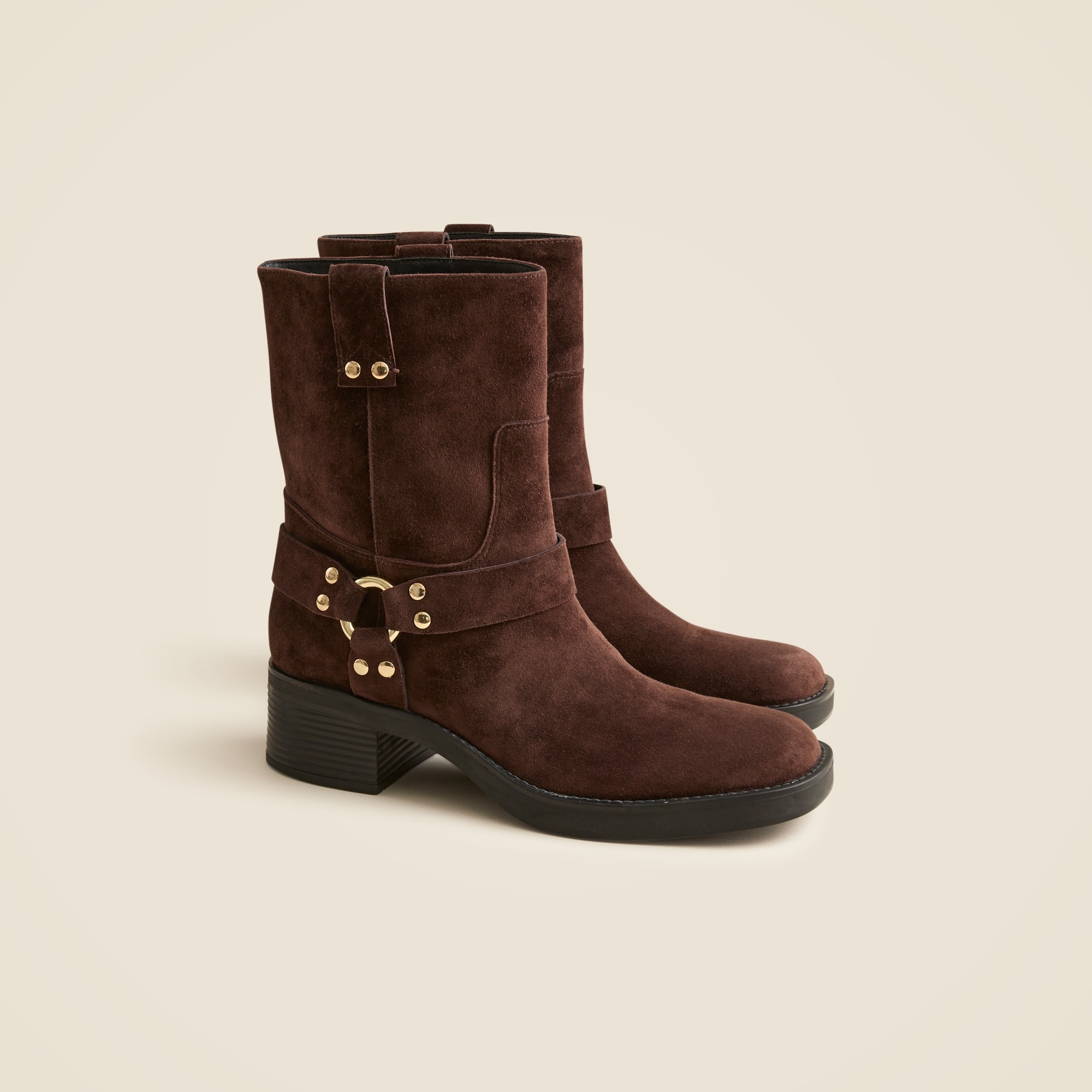 womens Moto ankle boots in suede