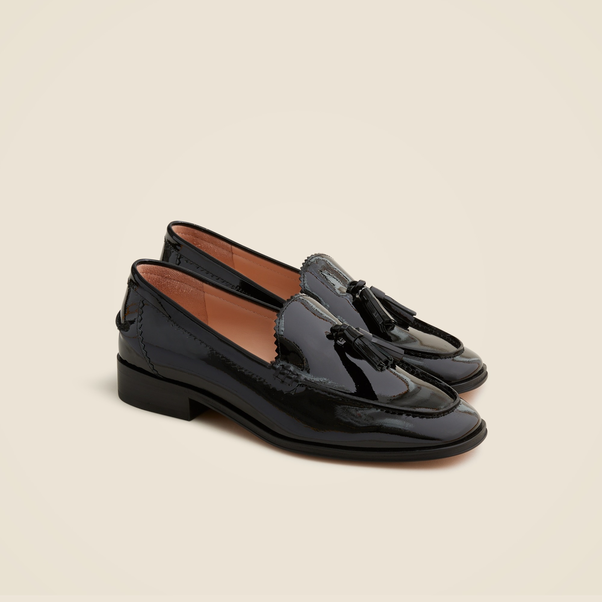 womens Maison tassel loafers in patent leather