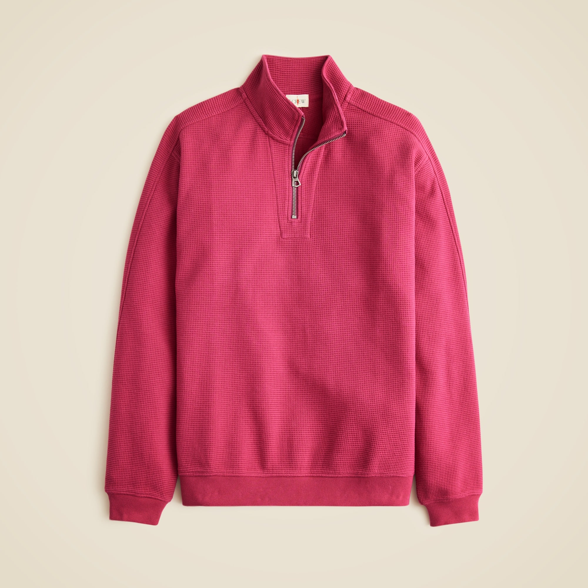 mens Brushed waffle-knit half-zip pullover