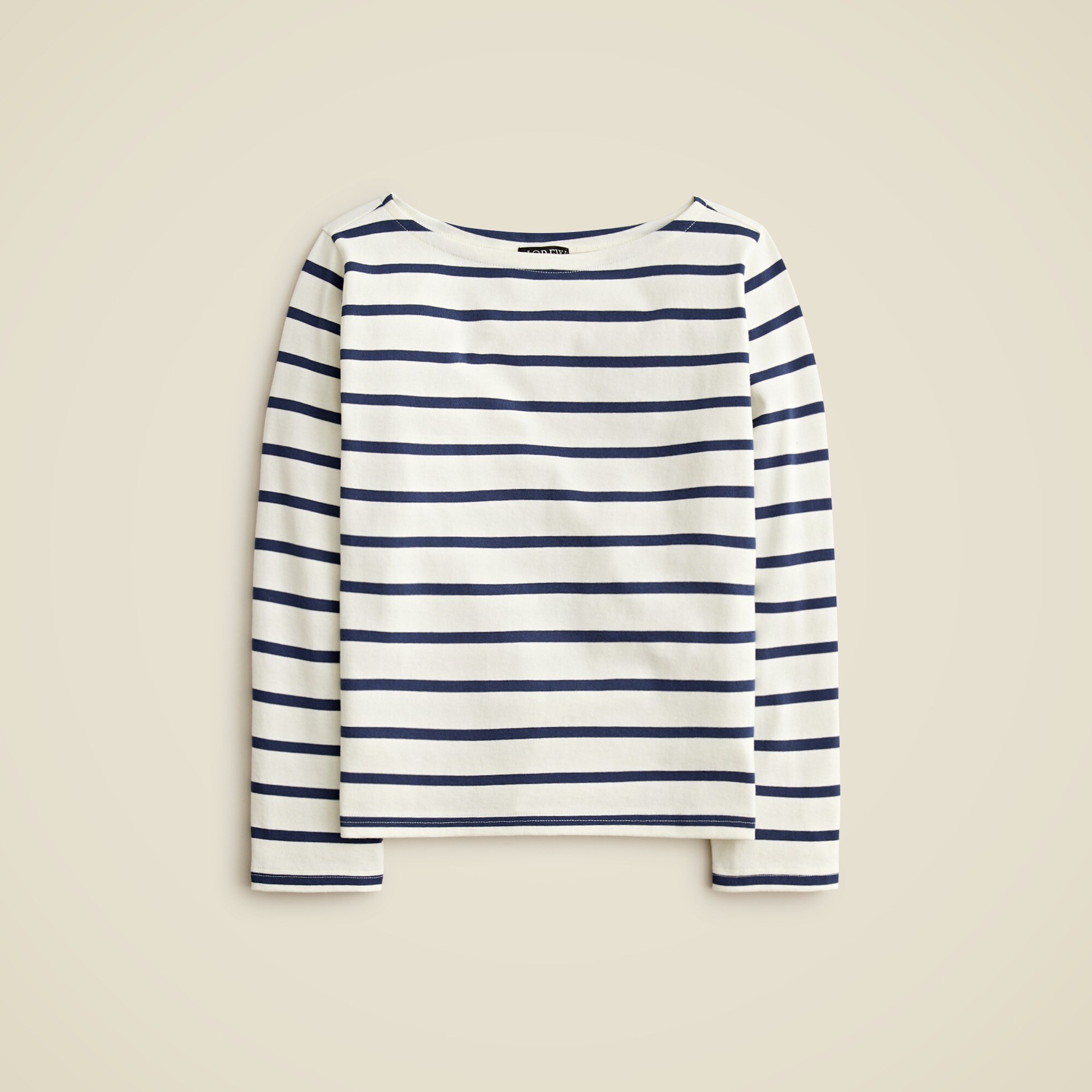 womens Long-sleeve boatneck T-shirt in mariner jersey