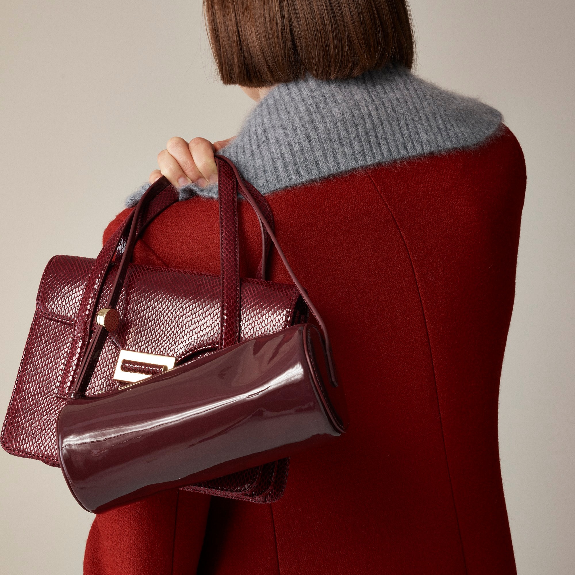 womens Bordeaux bag in patent leather