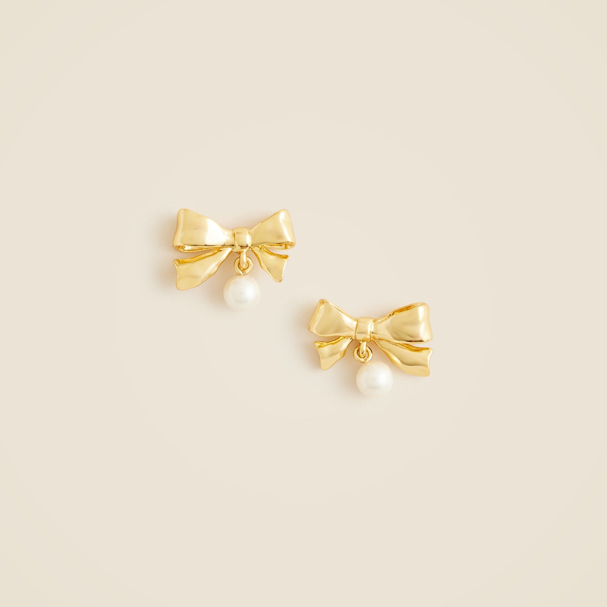 womens Pearl drop bow earrings