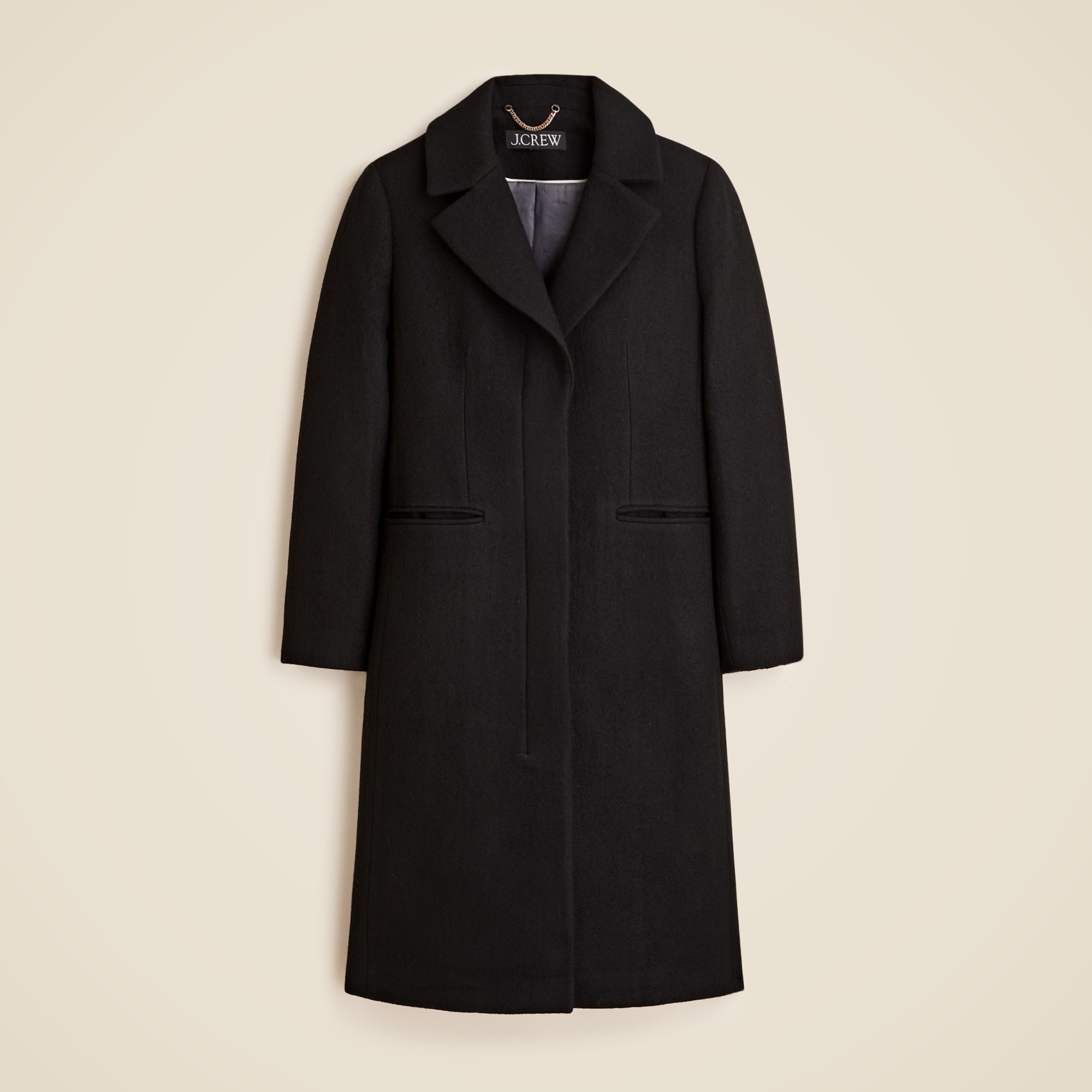 womens Savoy topcoat in Italian wool-blend melton