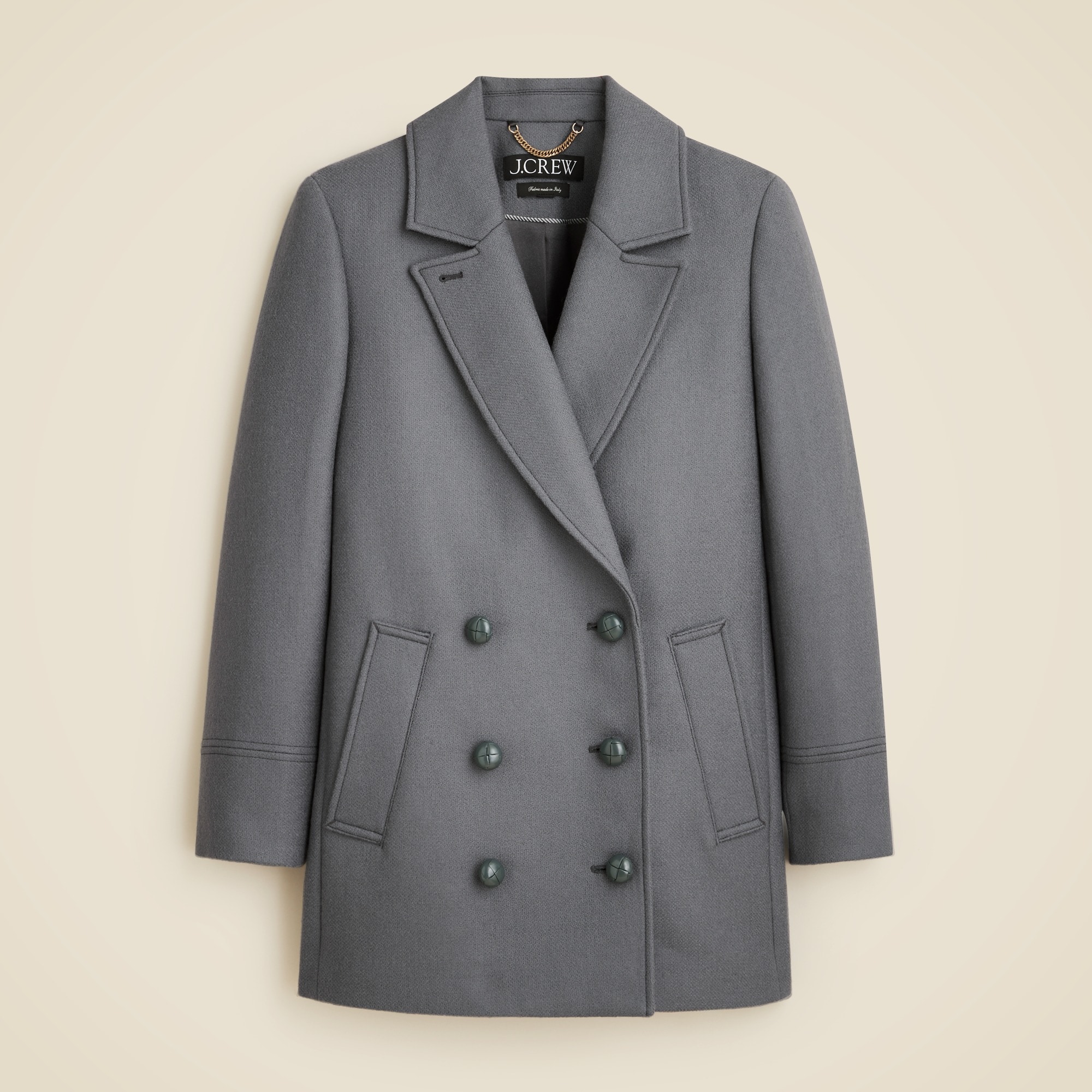 womens Classic peacoat in Italian wool-blend melton