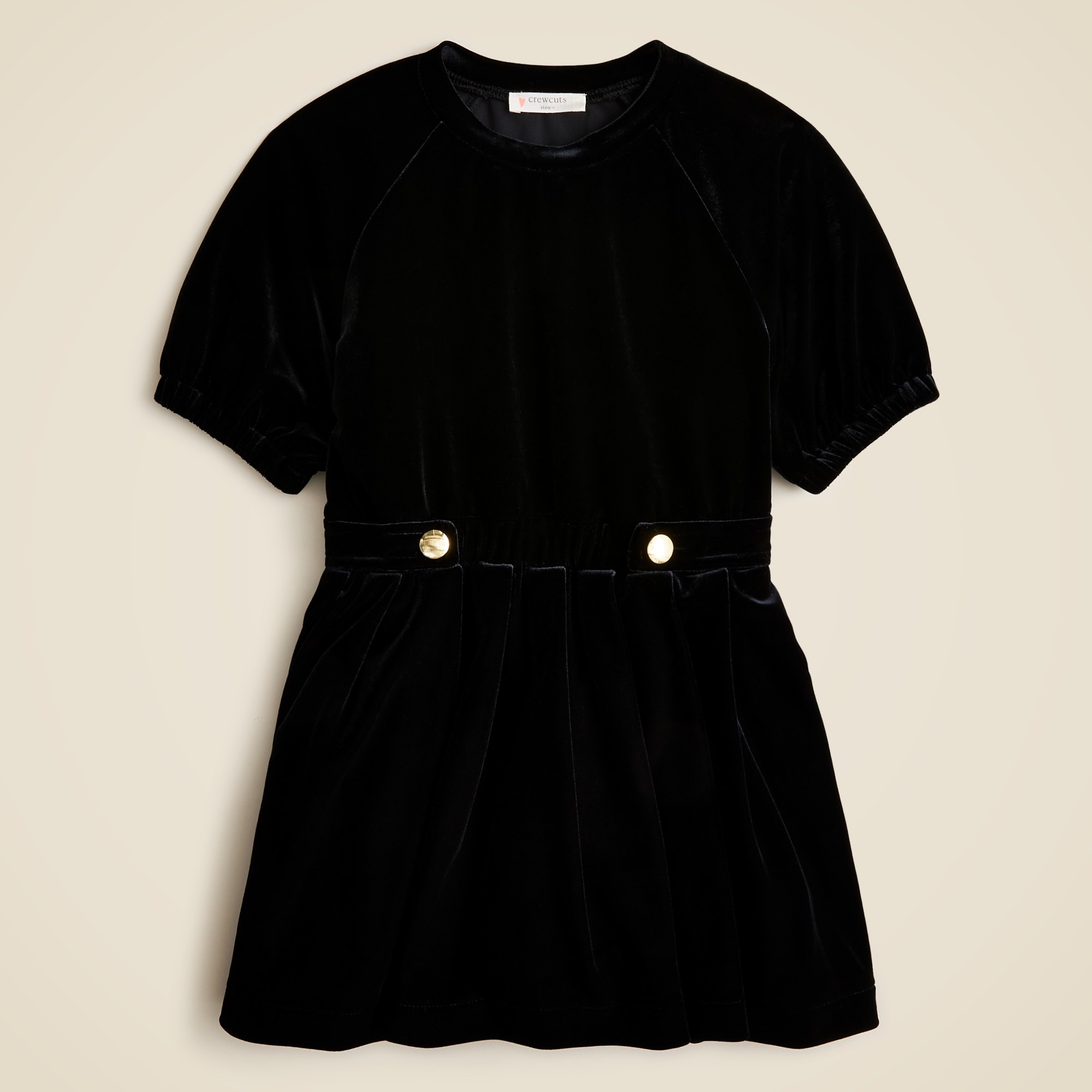 girls Girls' button-waist velvet dress