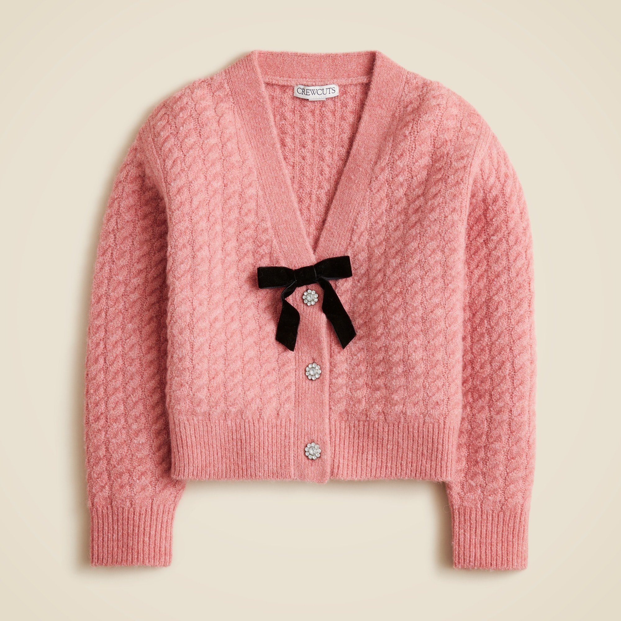 girls Girls' cable-knit cardigan sweater in Supersoft yarn