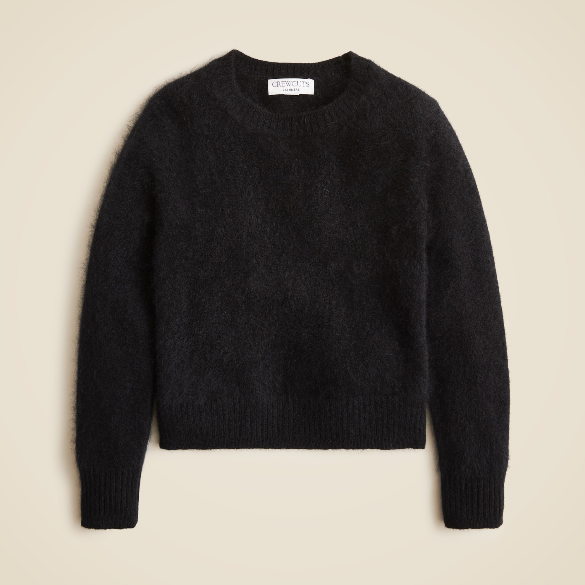 girls Girls' brushed cashmere crewneck sweater