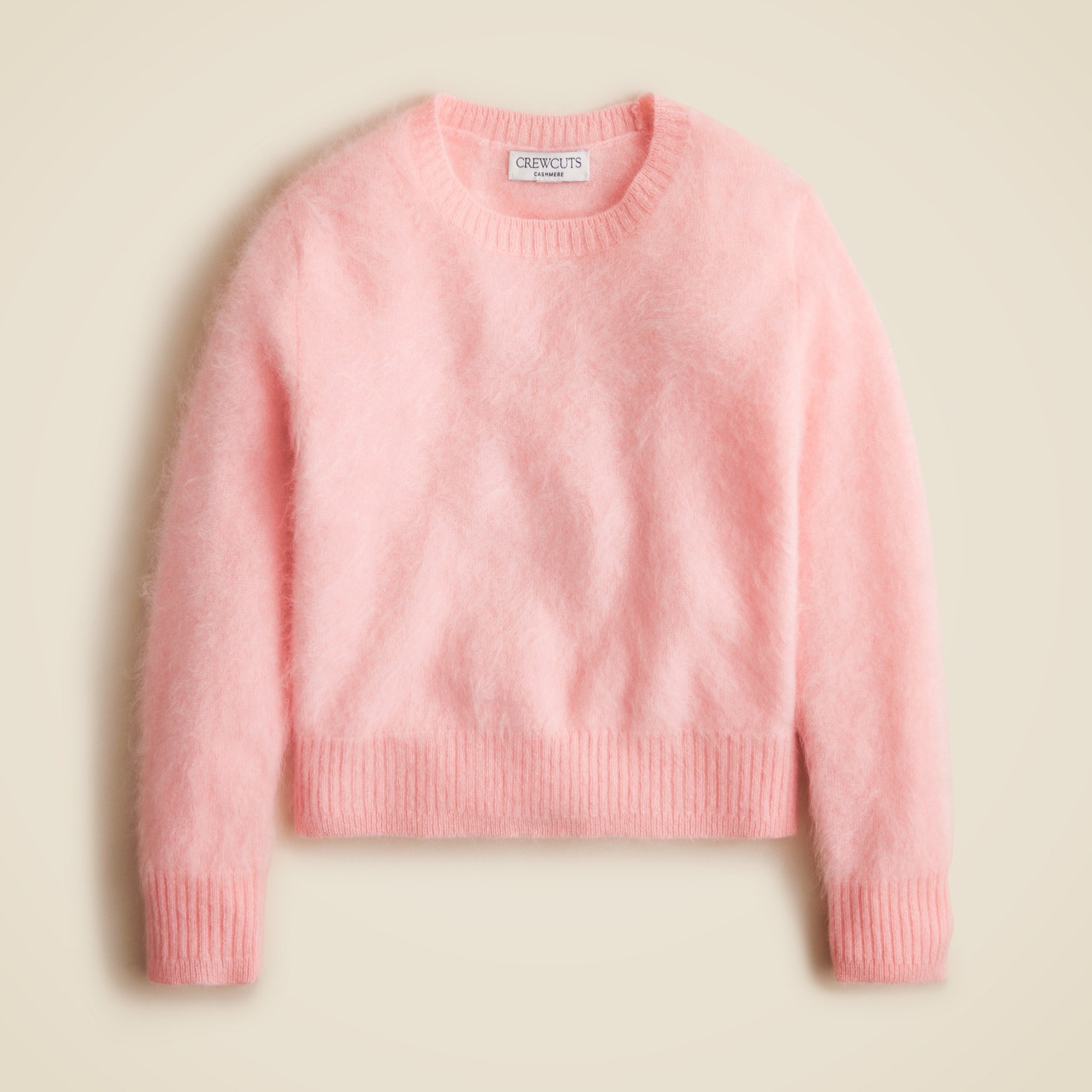 girls Girls' brushed cashmere crewneck sweater