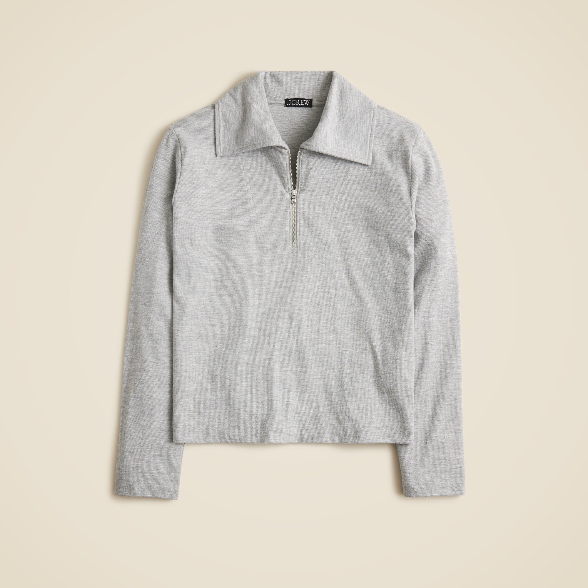 womens Soft rib quarter-zip top