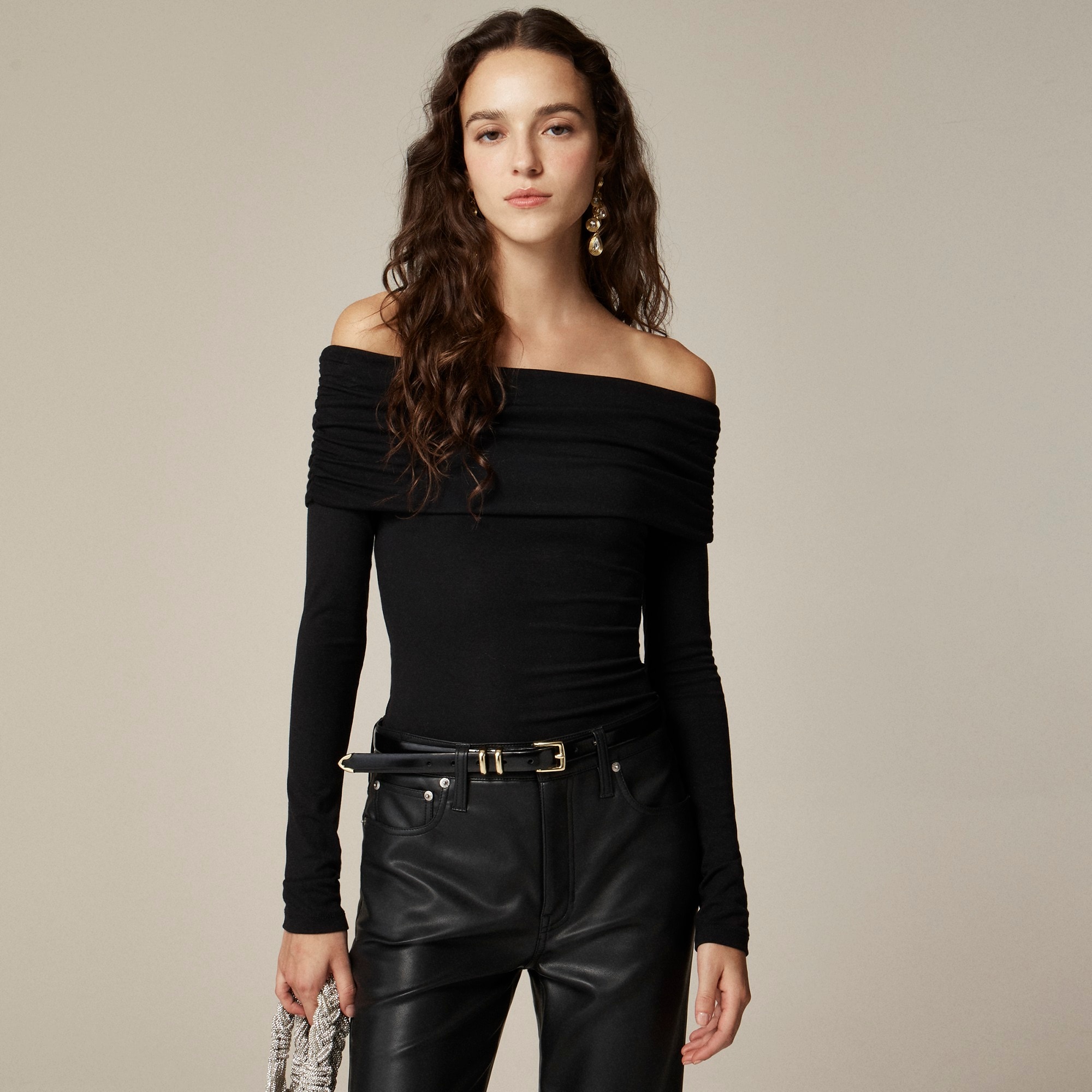 womens Refined rib off-the-shoulder top