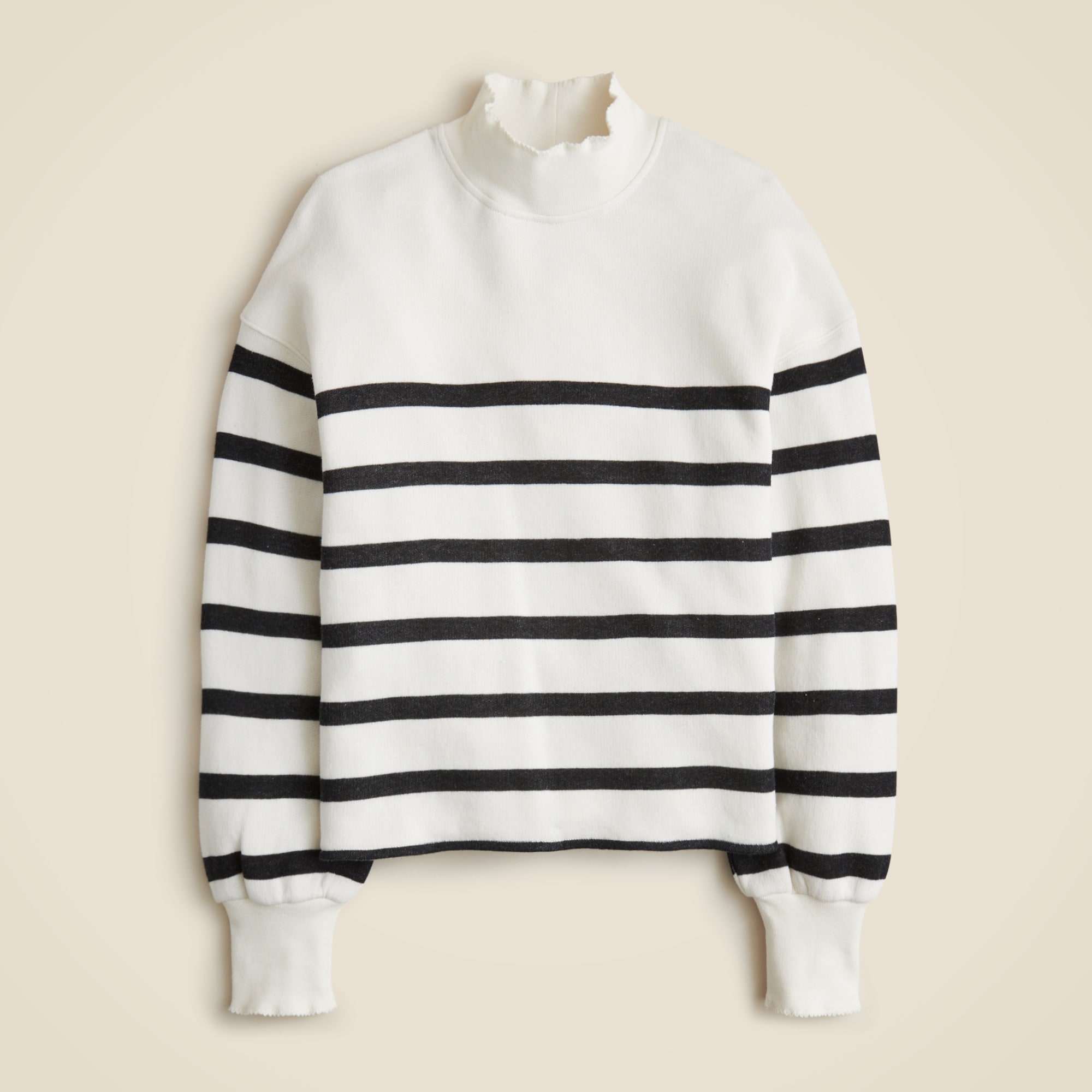 womens Heritage terry mockneck sweatshirt in stripe