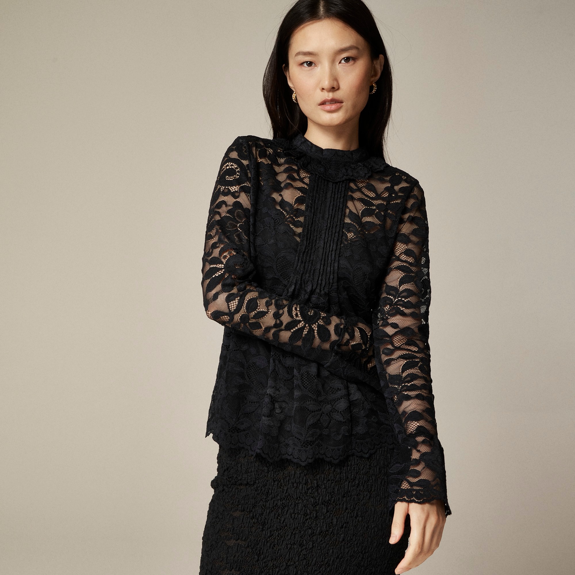 womens Lace mockneck top