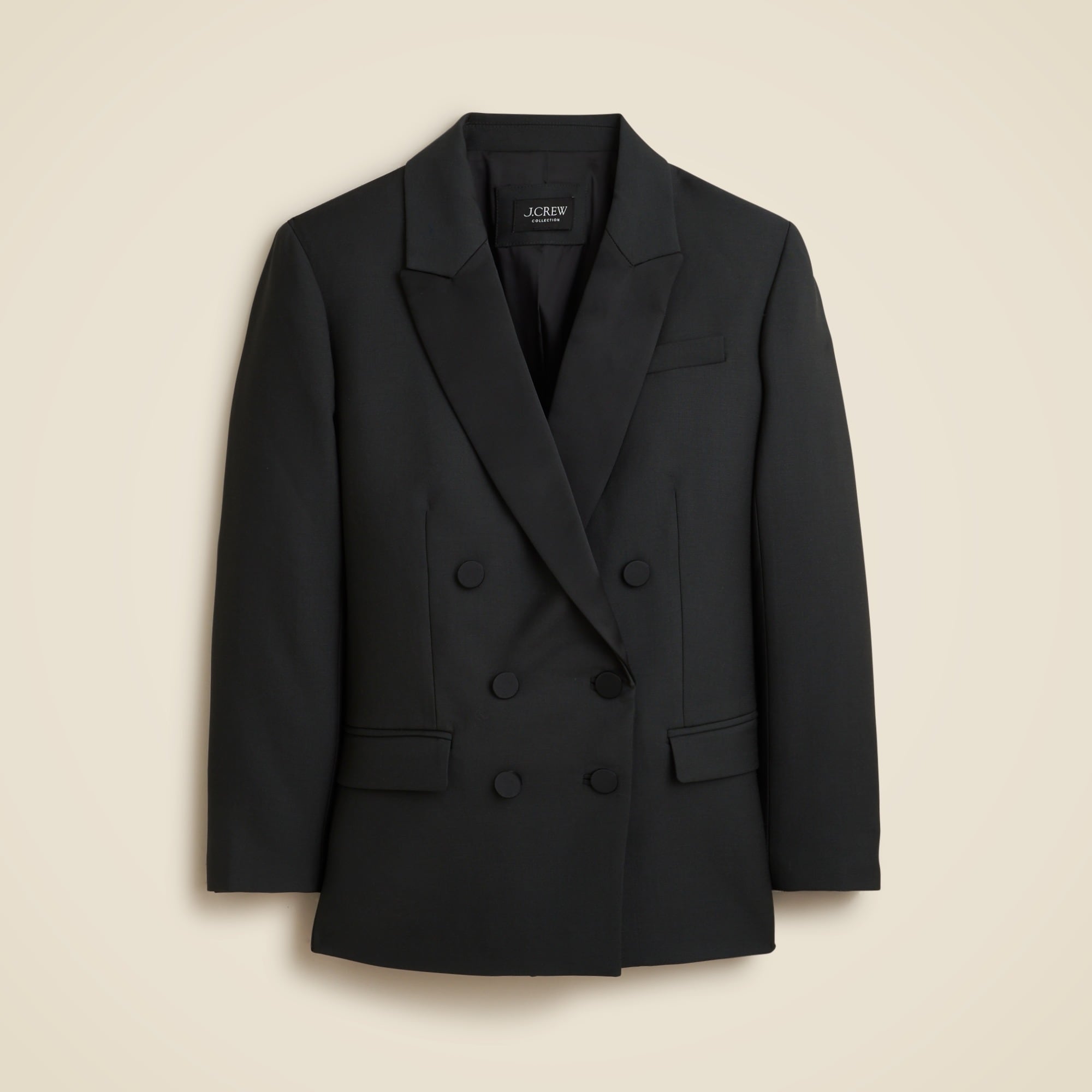 womens Collection relaxed double-breasted blazer in Italian tuxedo wool