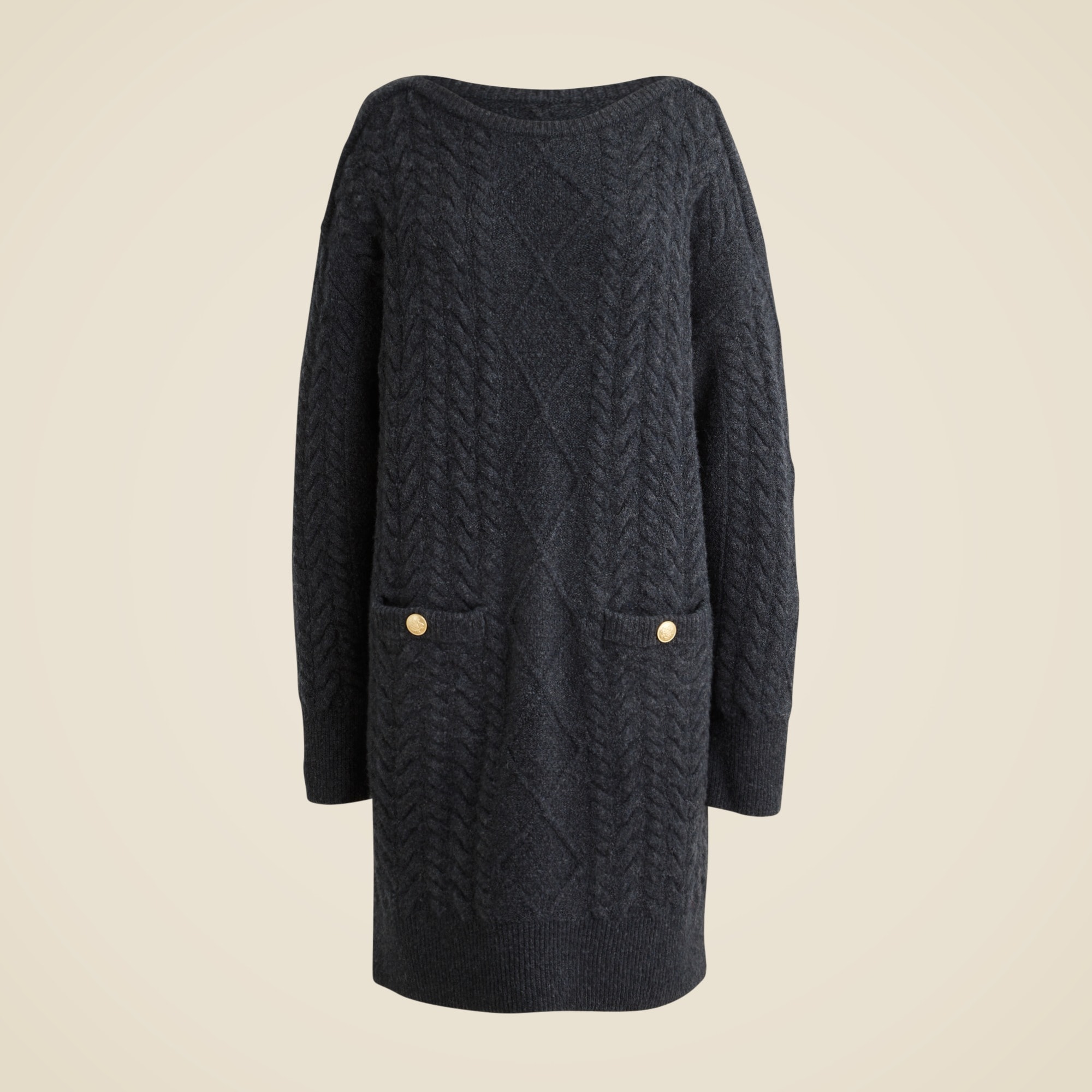 womens Relaxed cable-knit sweater dress