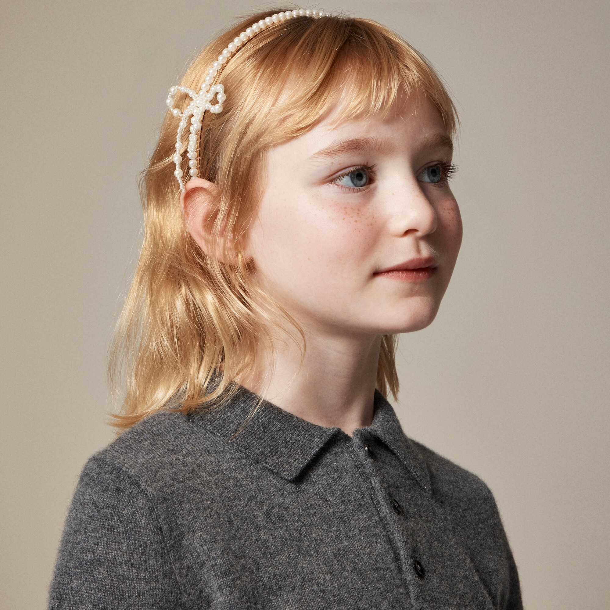 girls Girls' pearl bow headband