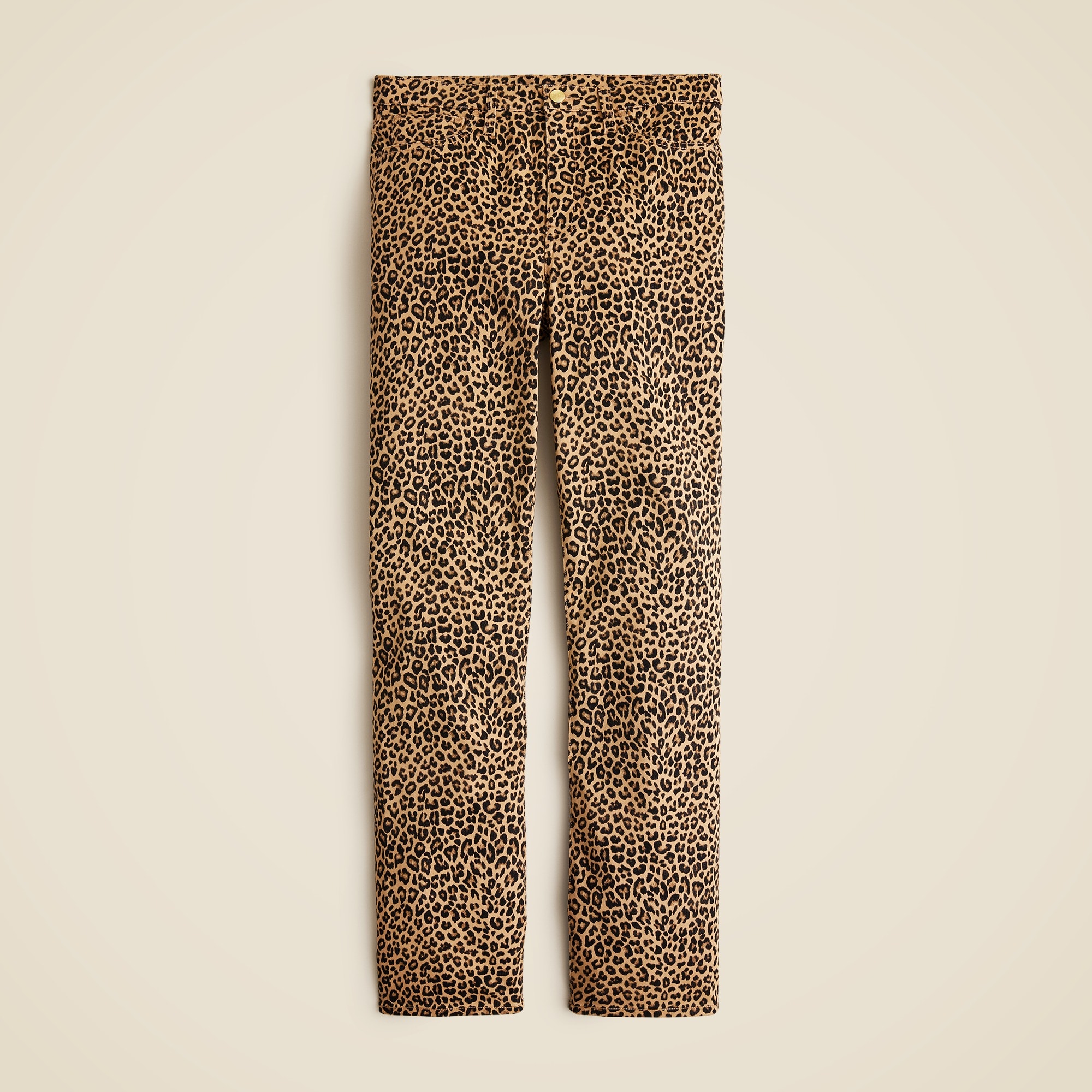 womens Straight-leg chino pant in leopard print