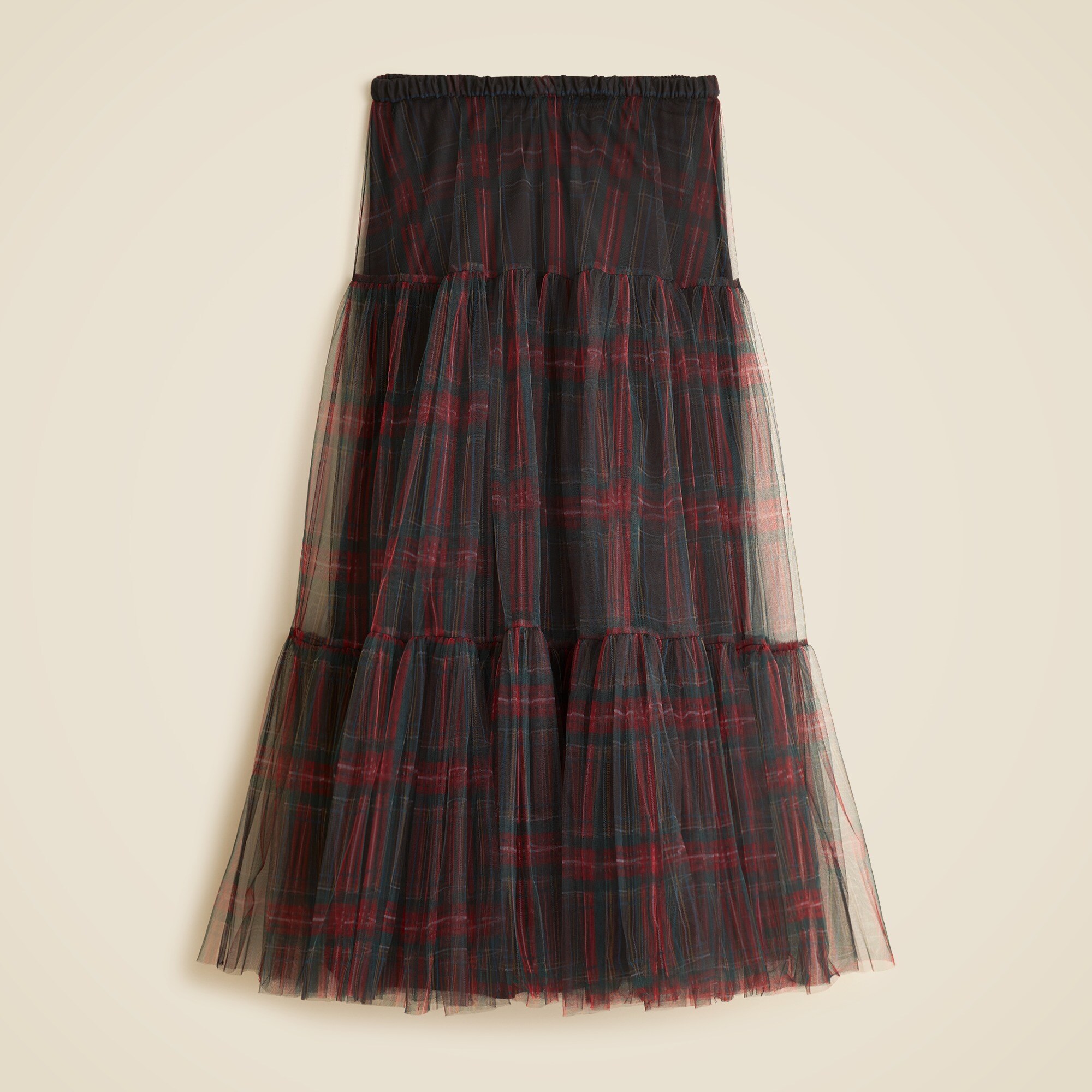 womens Collection tartan tiered ball skirt