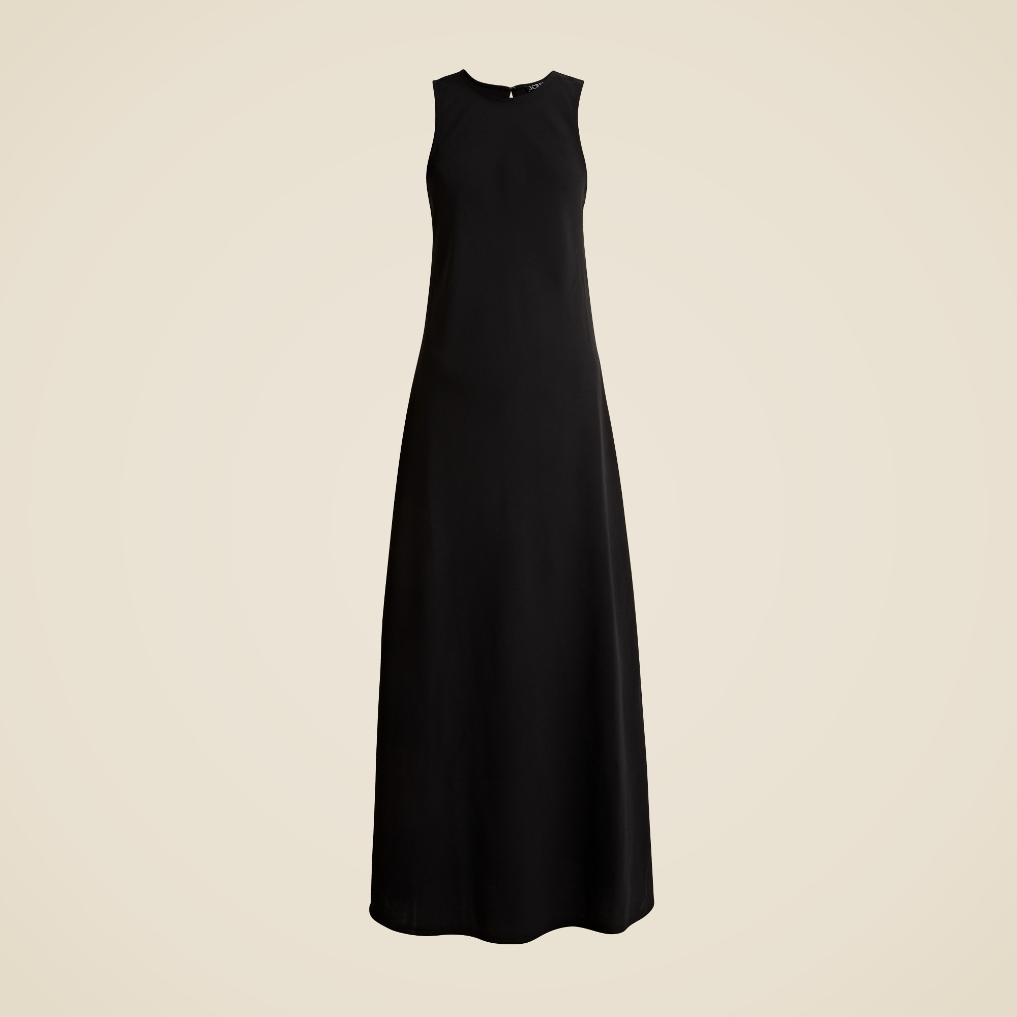 womens Long A-line dress in drapey crepe