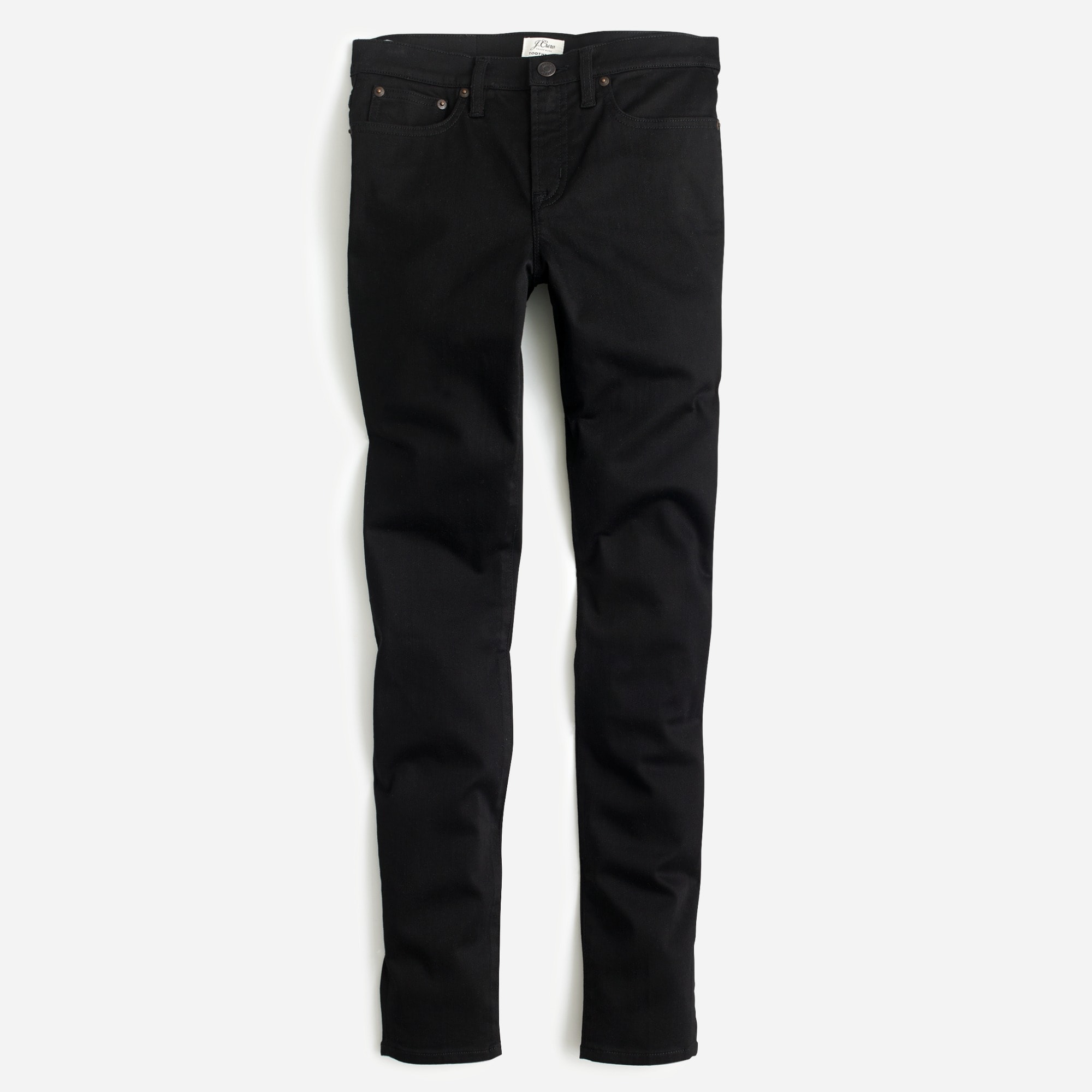  8" stretchy toothpick jean in true black